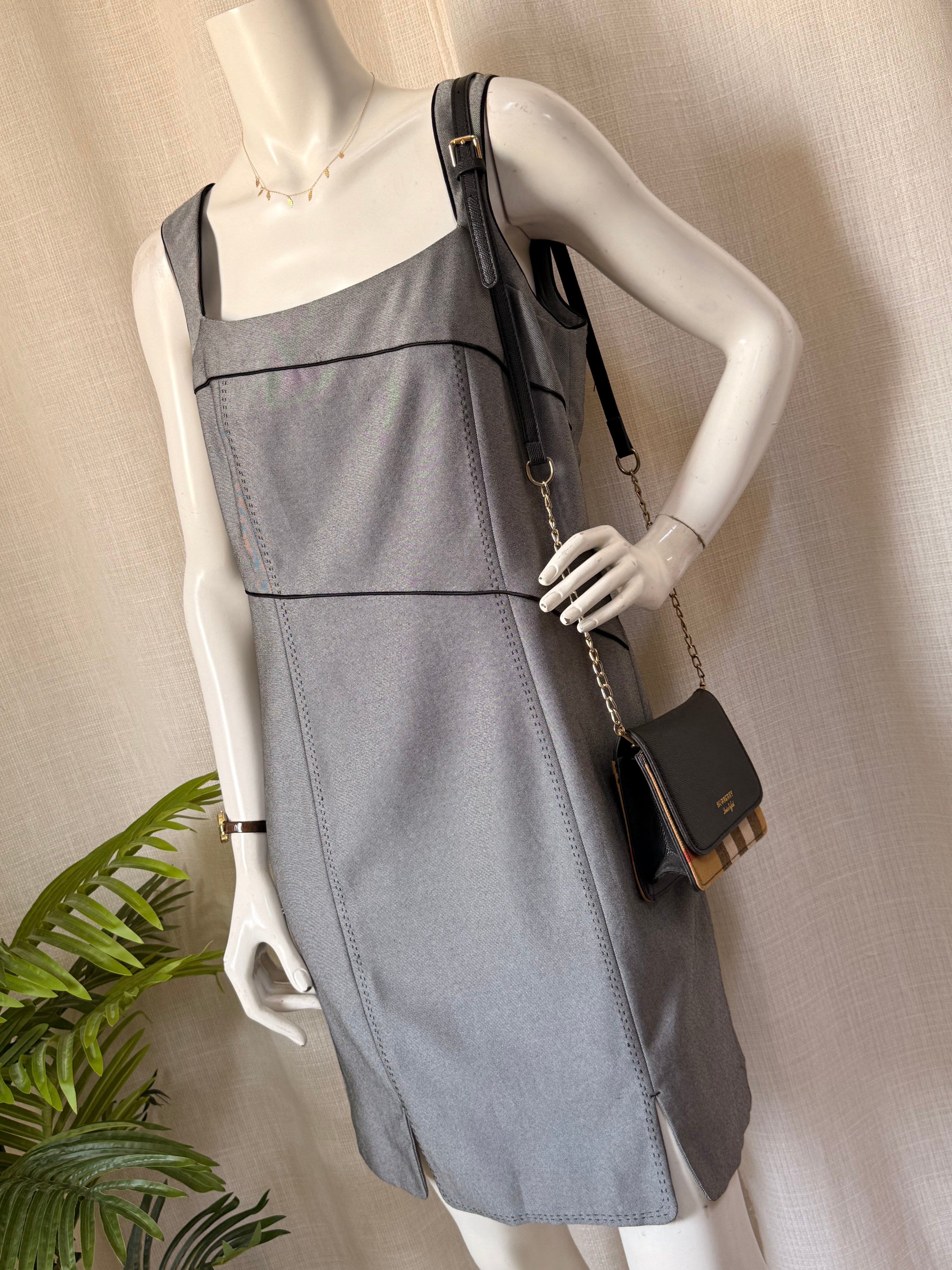 Senorita Grey Mini Dress (Size 12) - Like New, High Movement Fabric | Workwear & Evening Dress