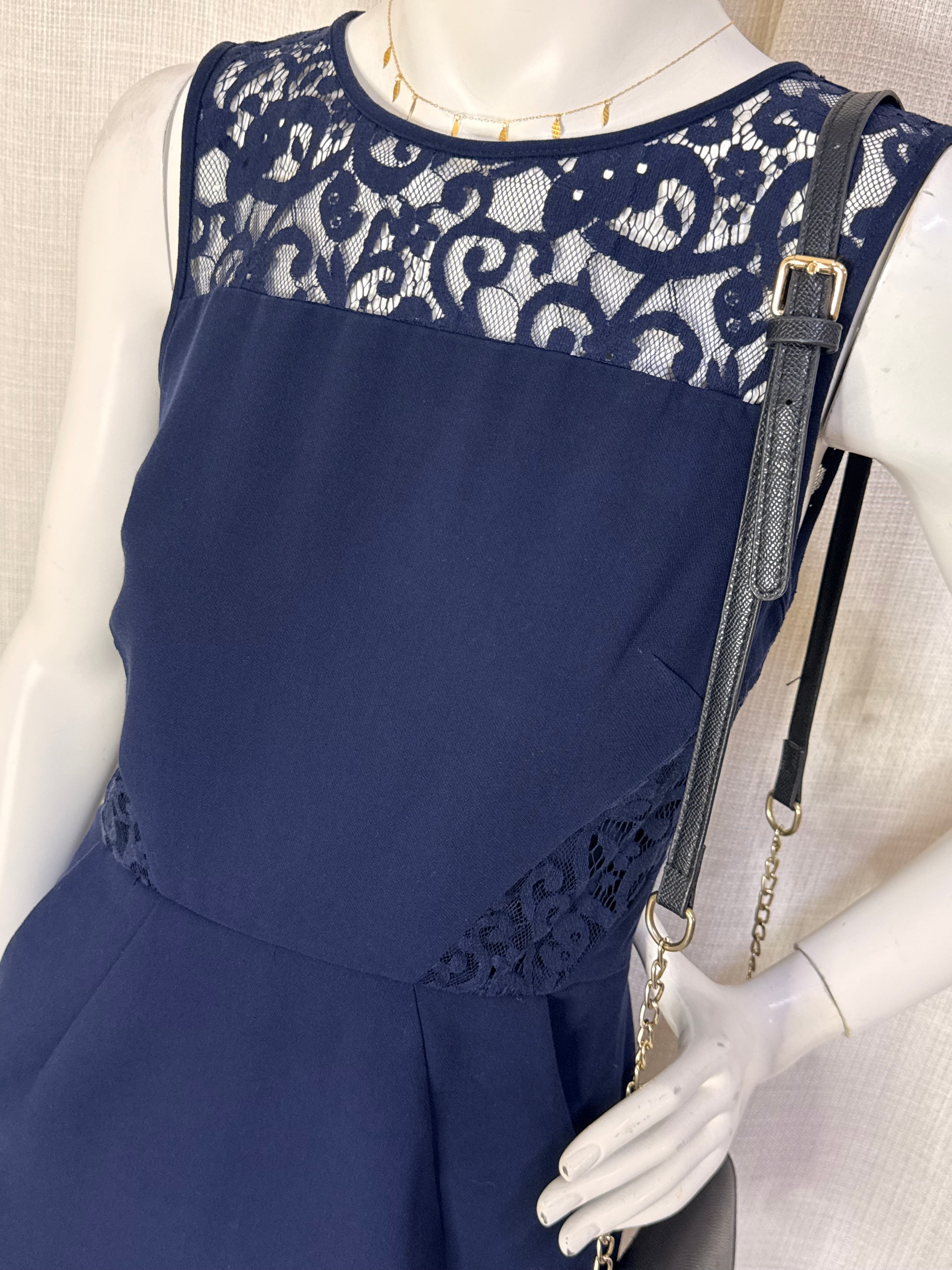 Whistles Navy Blue Lace Trim Shift Dress – UK 10 / US 6 | Medium