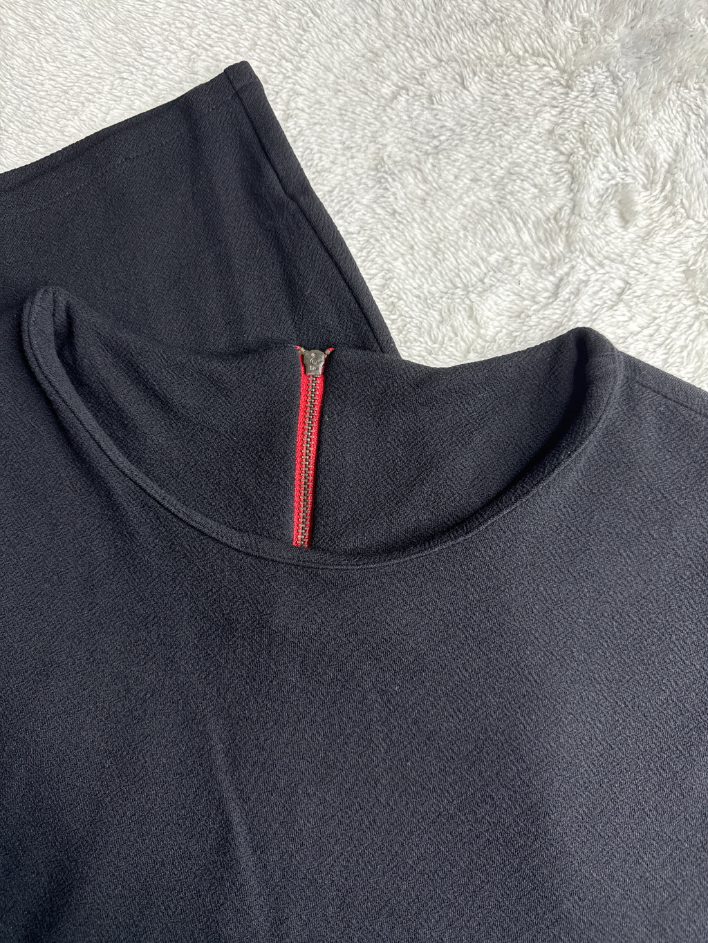 F&F Black Mini Dress with Red Zipper (Small)