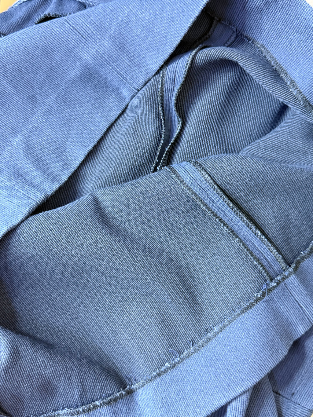 D.H.E. Business Direction Slate Blue Ribbed V-Neck Mini Shift Dress – Size M / UK 10