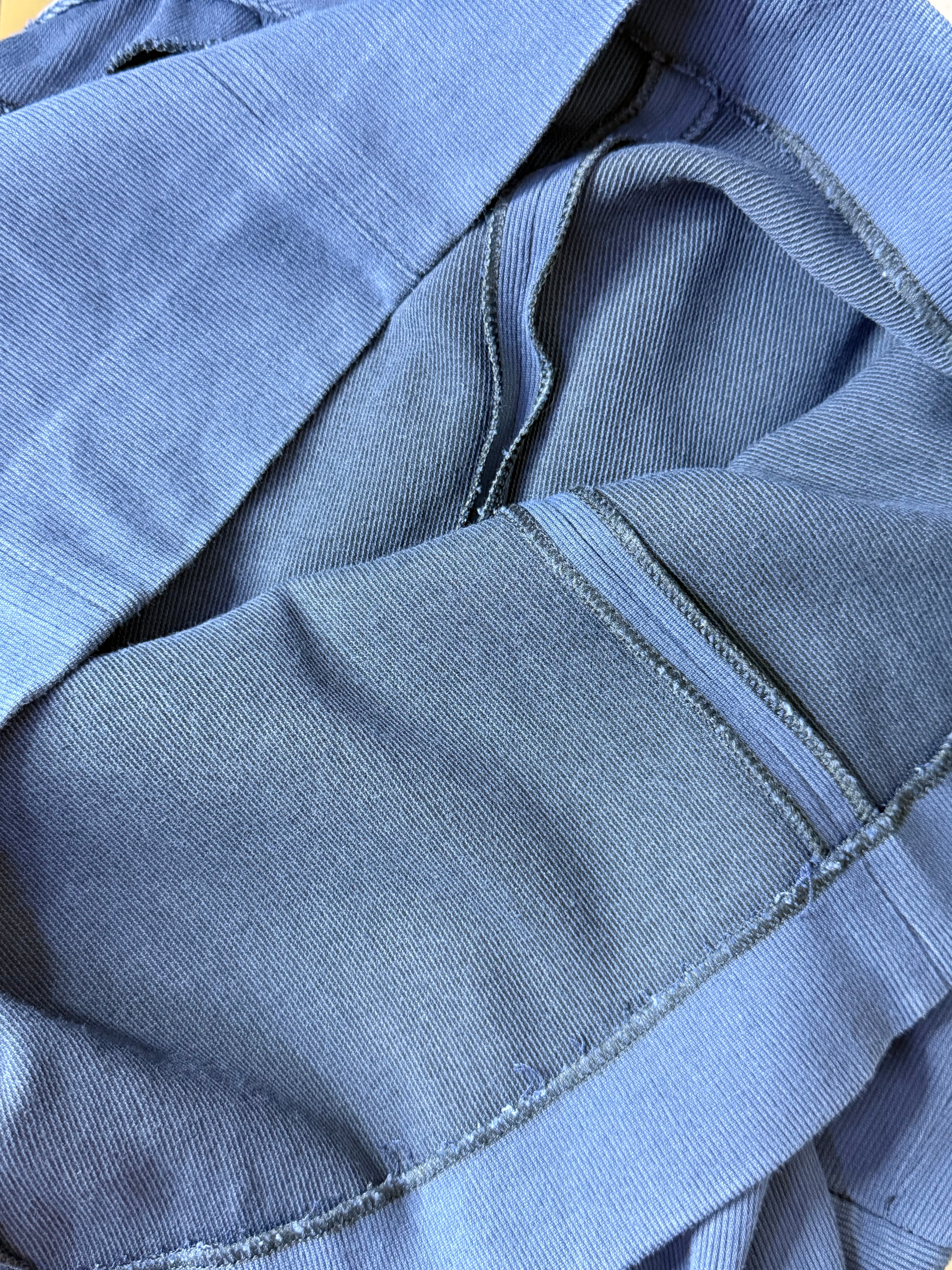 D.H.E. Business Direction Slate Blue Ribbed V-Neck Mini Shift Dress – Size M / UK 10