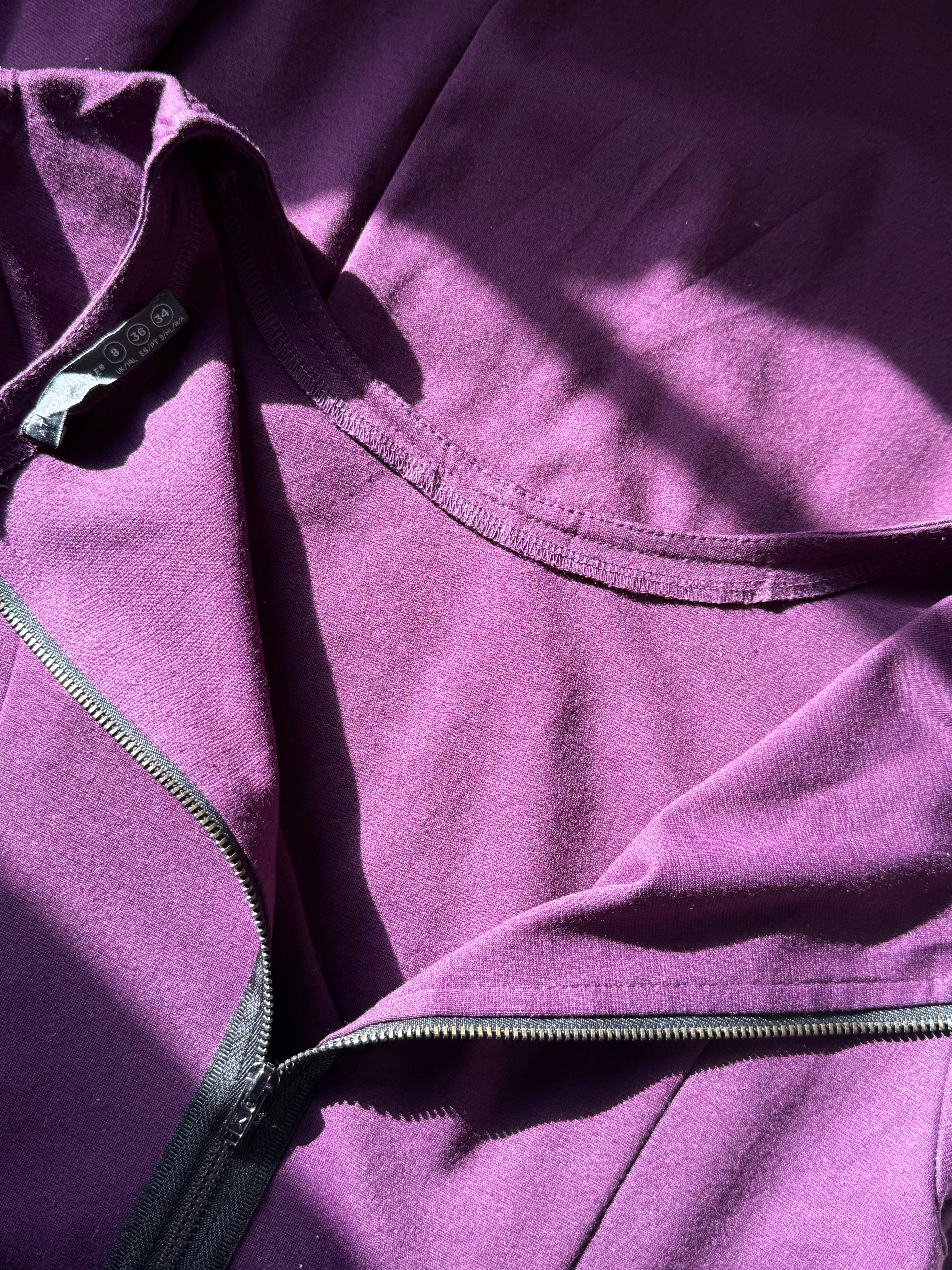 ATMOSPHERE Purple Bodycon Dress with Exposed Zip | UK 8