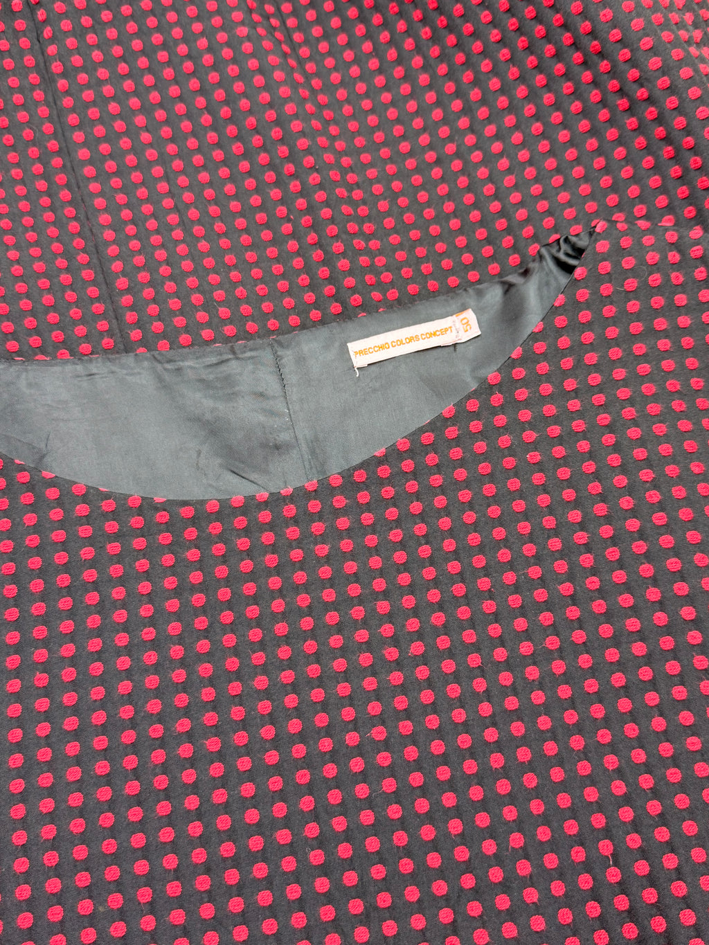 Preccio Colors Concept Red & Black Polka Dot Shift Dress (Size 50)