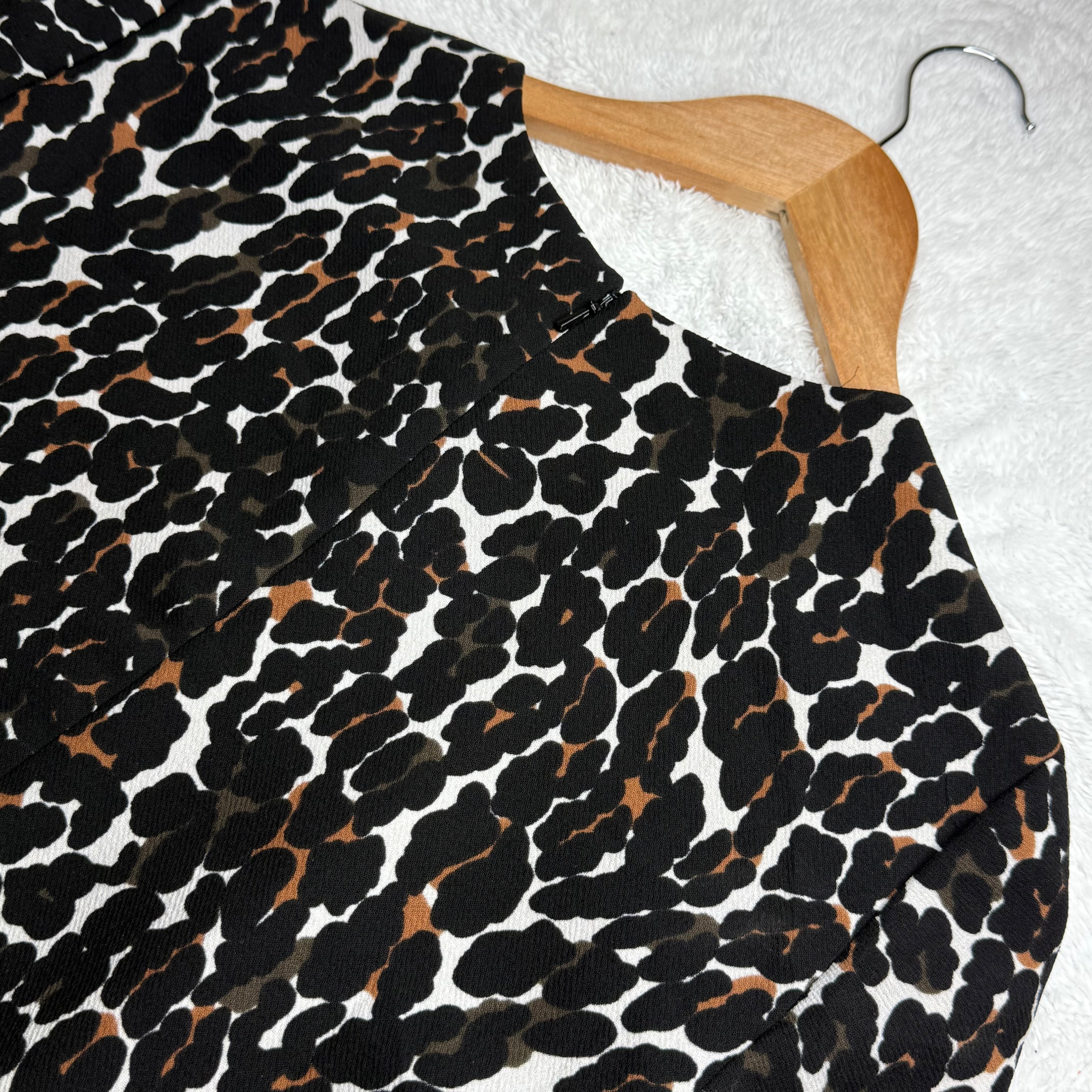 Whistles Black & Brown Leopard Print Dress