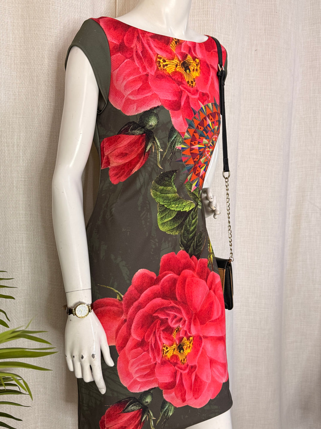 Desigual Floral Mandala Cap Sleeve Sheath Dress - Size Medium (Bust 34")