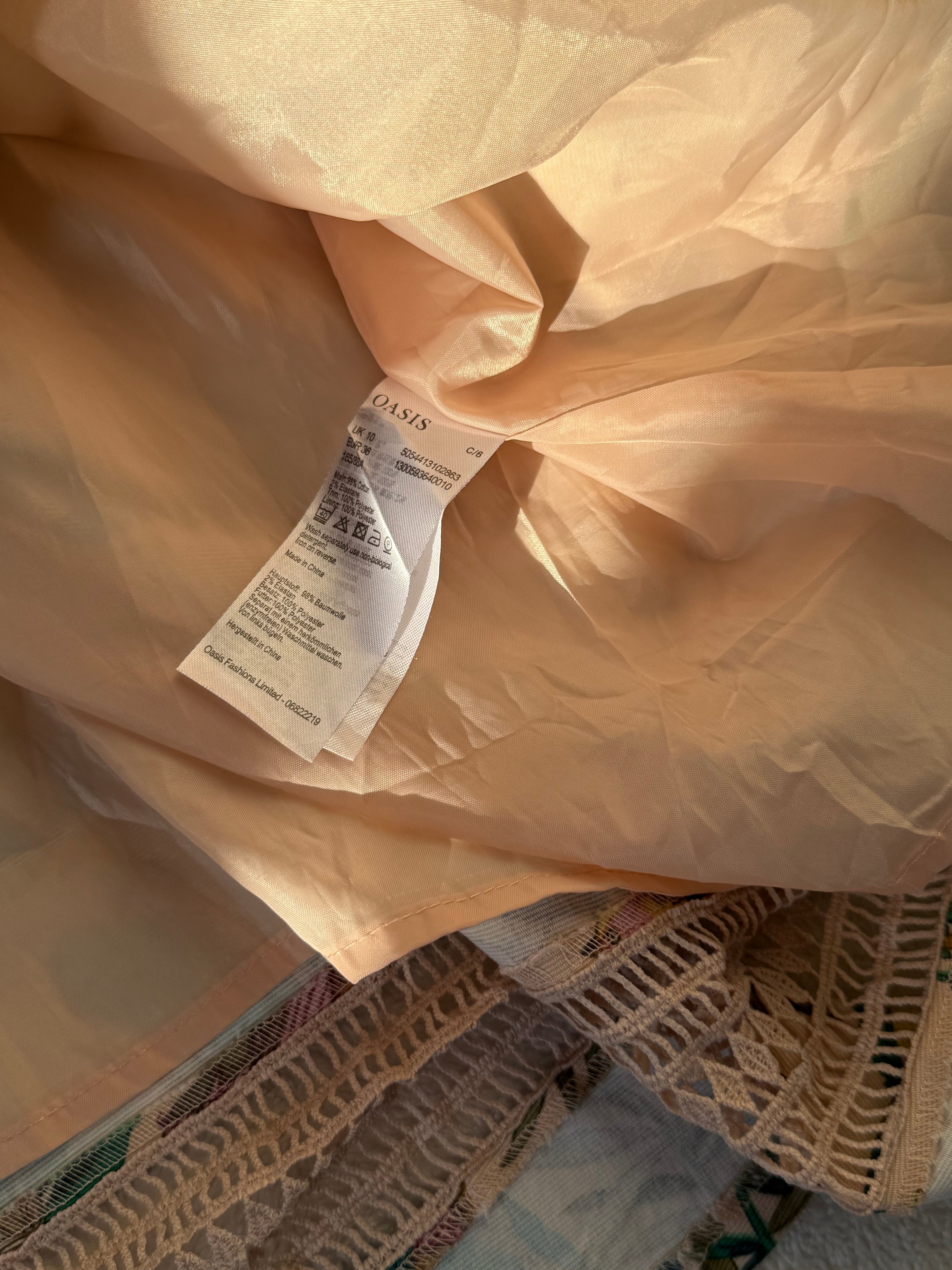 V&A by Oasis Chinoiserie Bird Print Midi Dress | UK 10