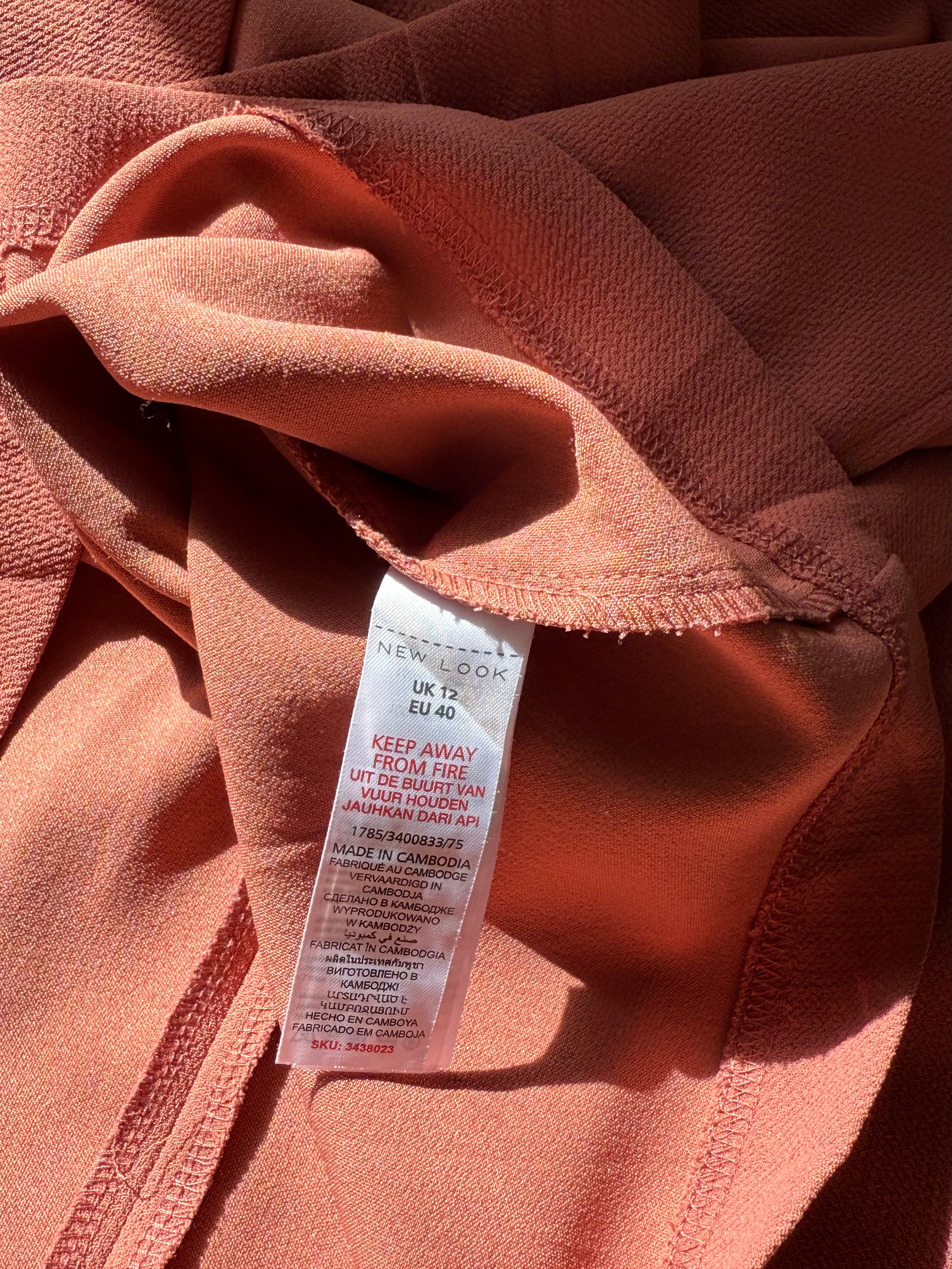 Stylish Preloved NEW LOOK V-Neck Shift Dress with Pockets - UK 12