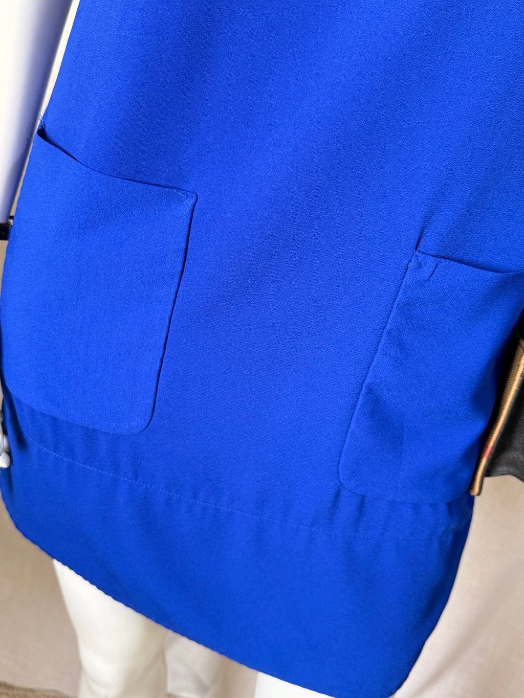 A|wear Cobalt Blue V-Neck Shift Dress with Front Pockets