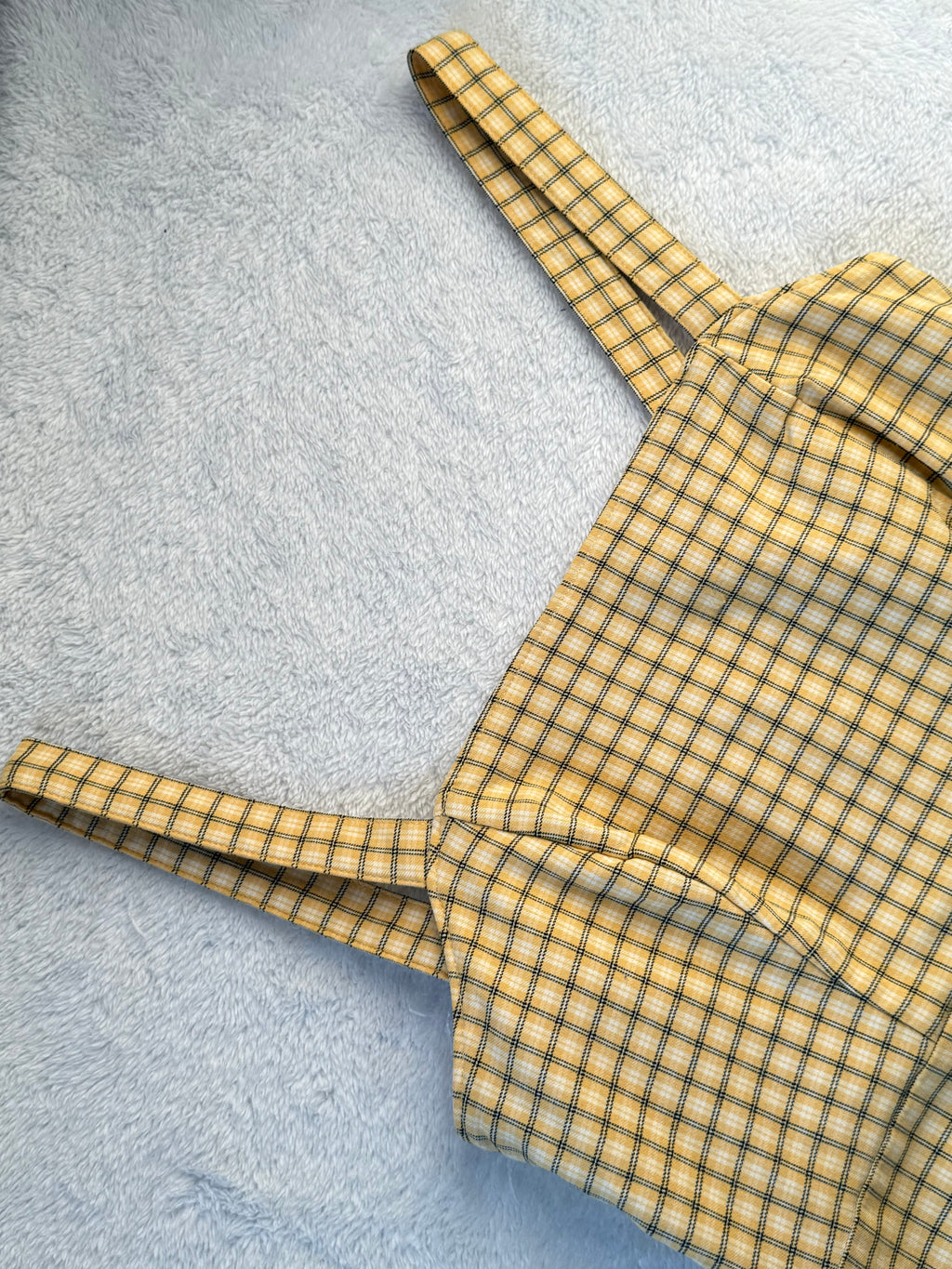 Hollister Yellow Plaid Mini Dress with Square Neck | SMALL