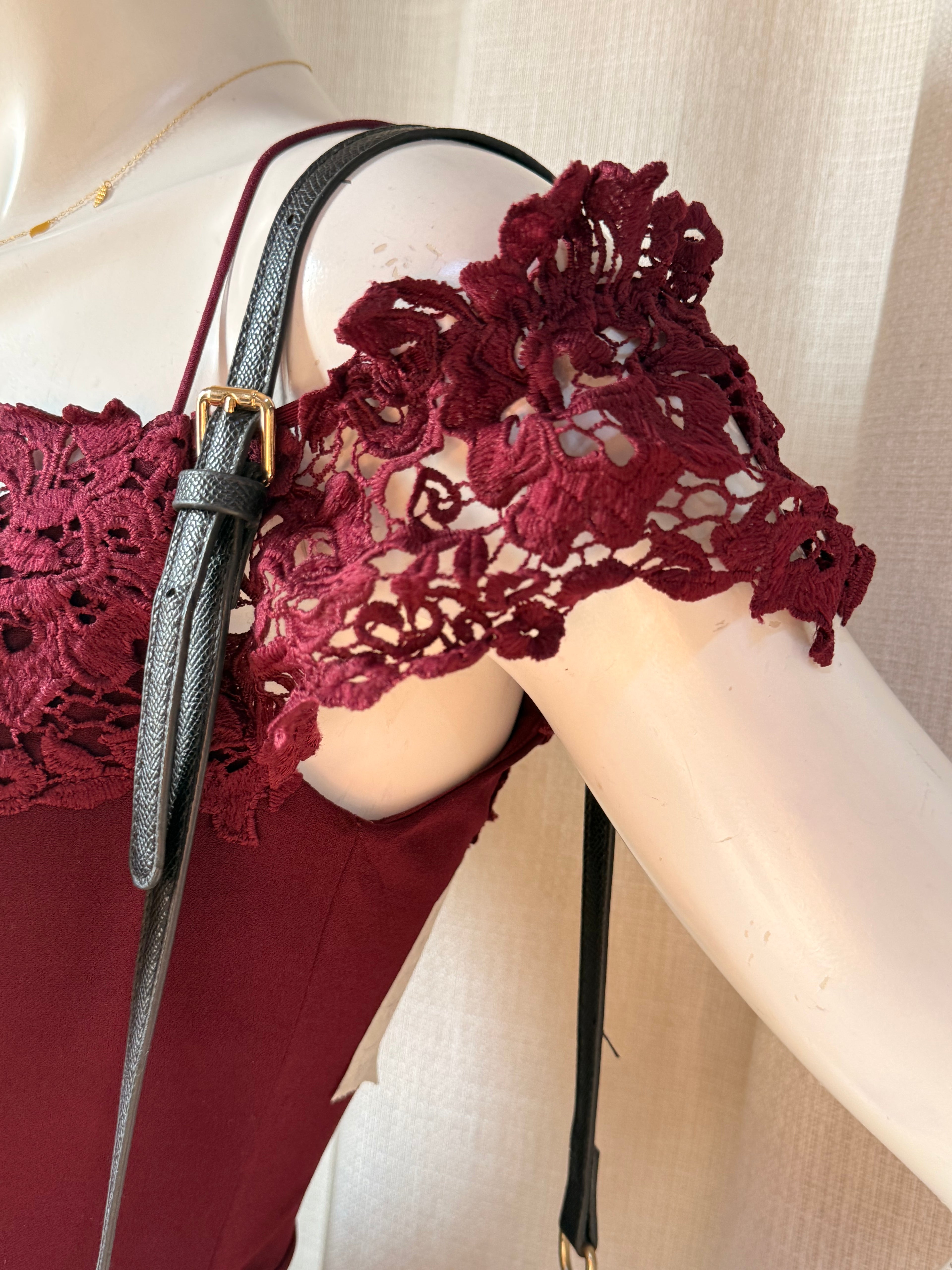 Charlotte Russe Burgundy Lace Off-Shoulder Skater Dress – Size XS | Cocktail & Party Dress