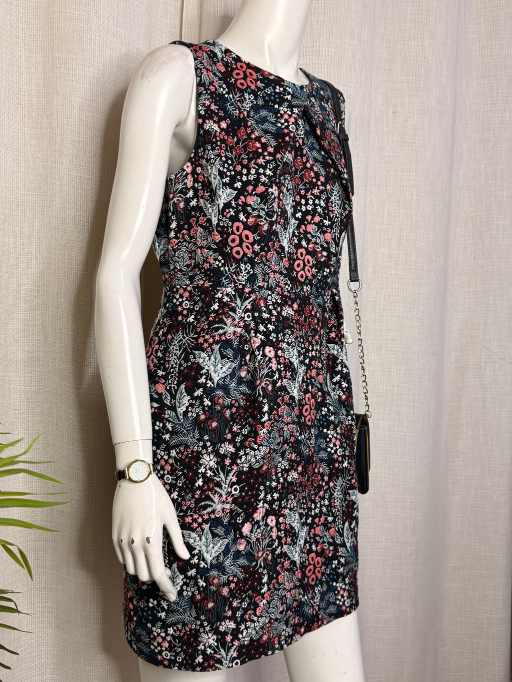 H&M Floral Brocade Tapestry Sleeveless Mini Dress - Size US 14 - Large