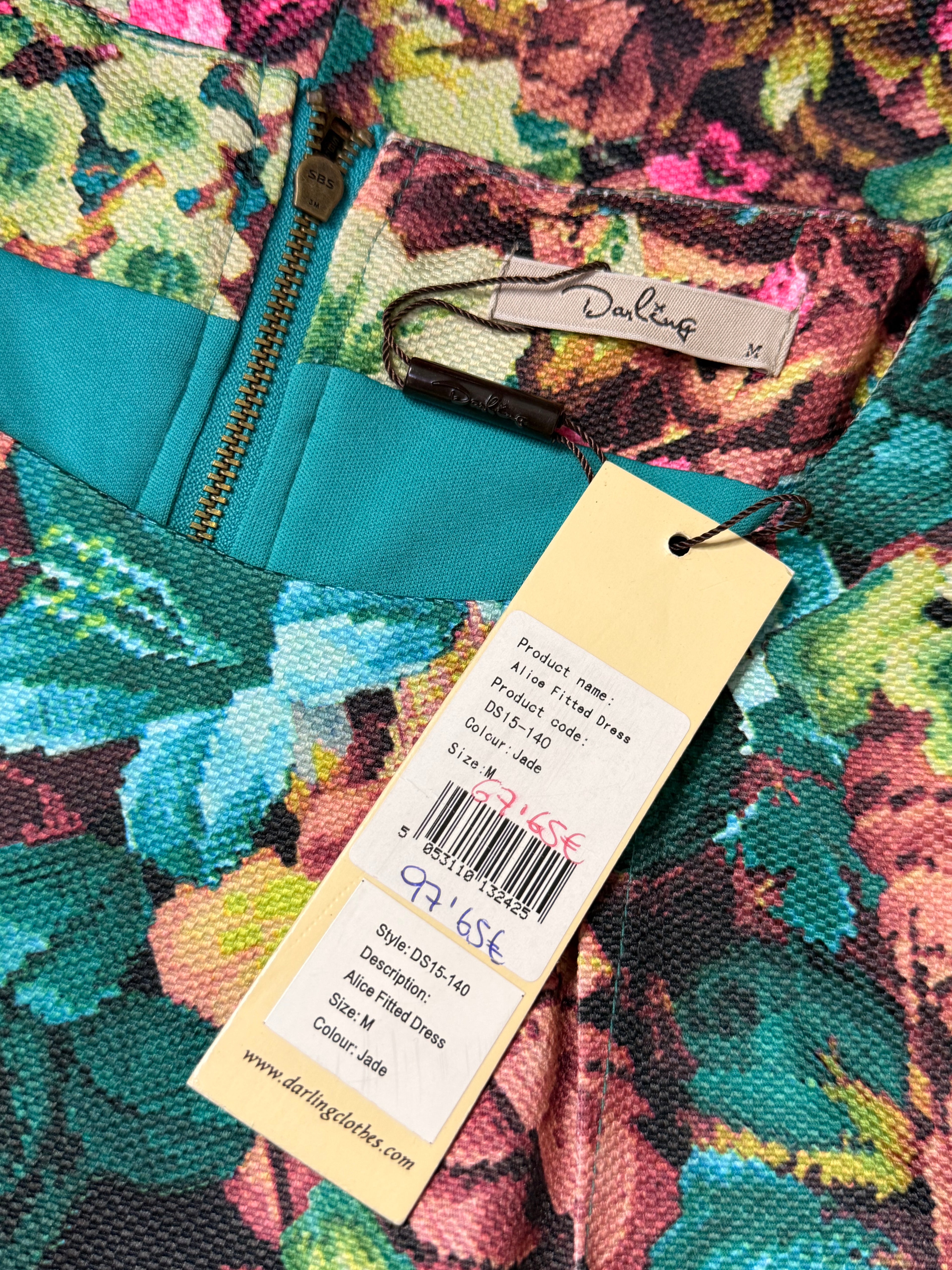 Darling Alice Jade Floral Tapestry Fitted Mini Dress – Size M / UK 10 | NWT