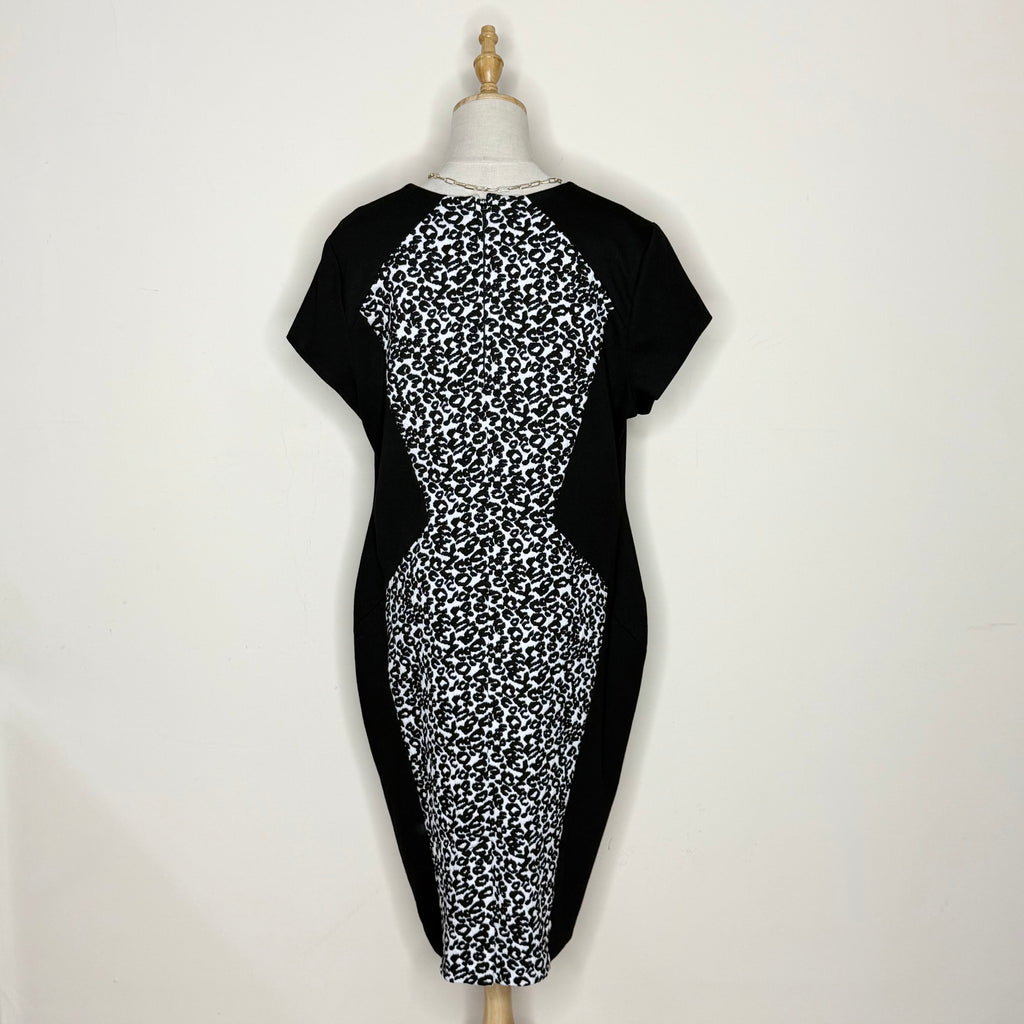 George Black & White Animal Print Tunic Dress