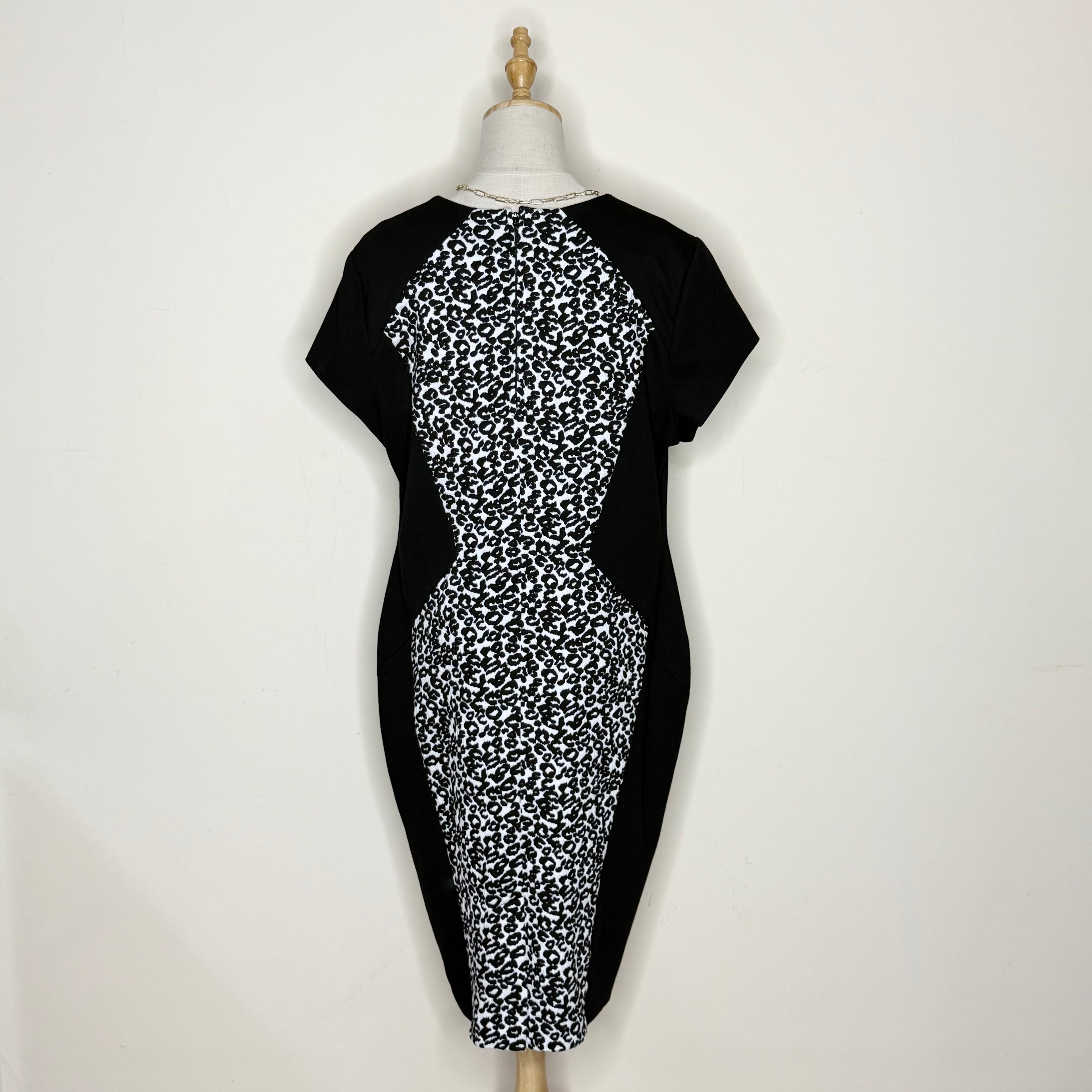 George Black & White Animal Print Tunic Dress