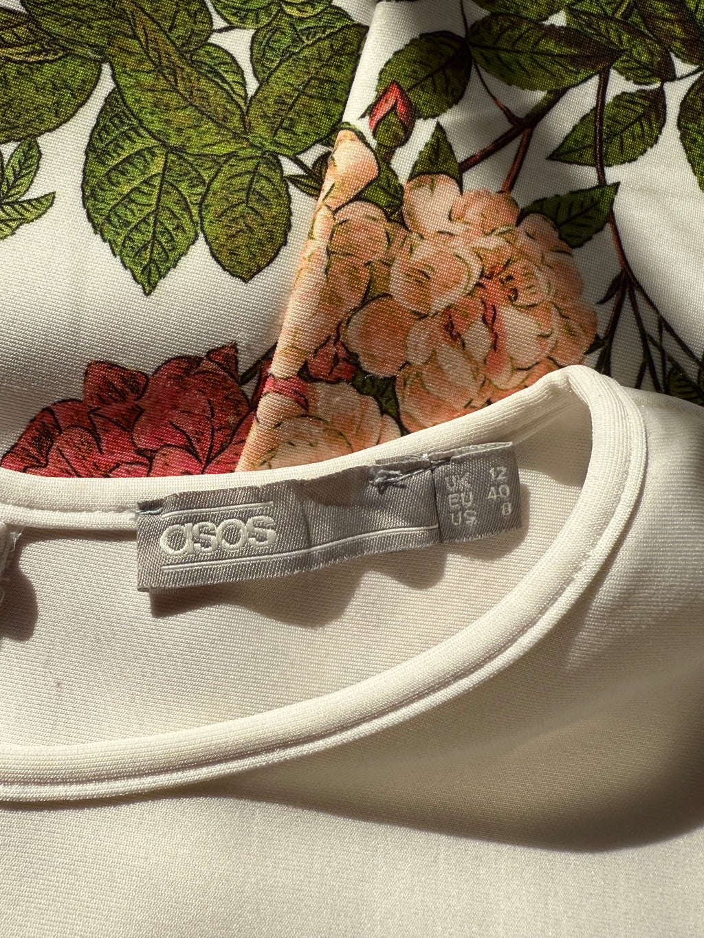 فستان شيفت مزهر حيوي مستعمل من ASOS - مقاس بريطاني 12