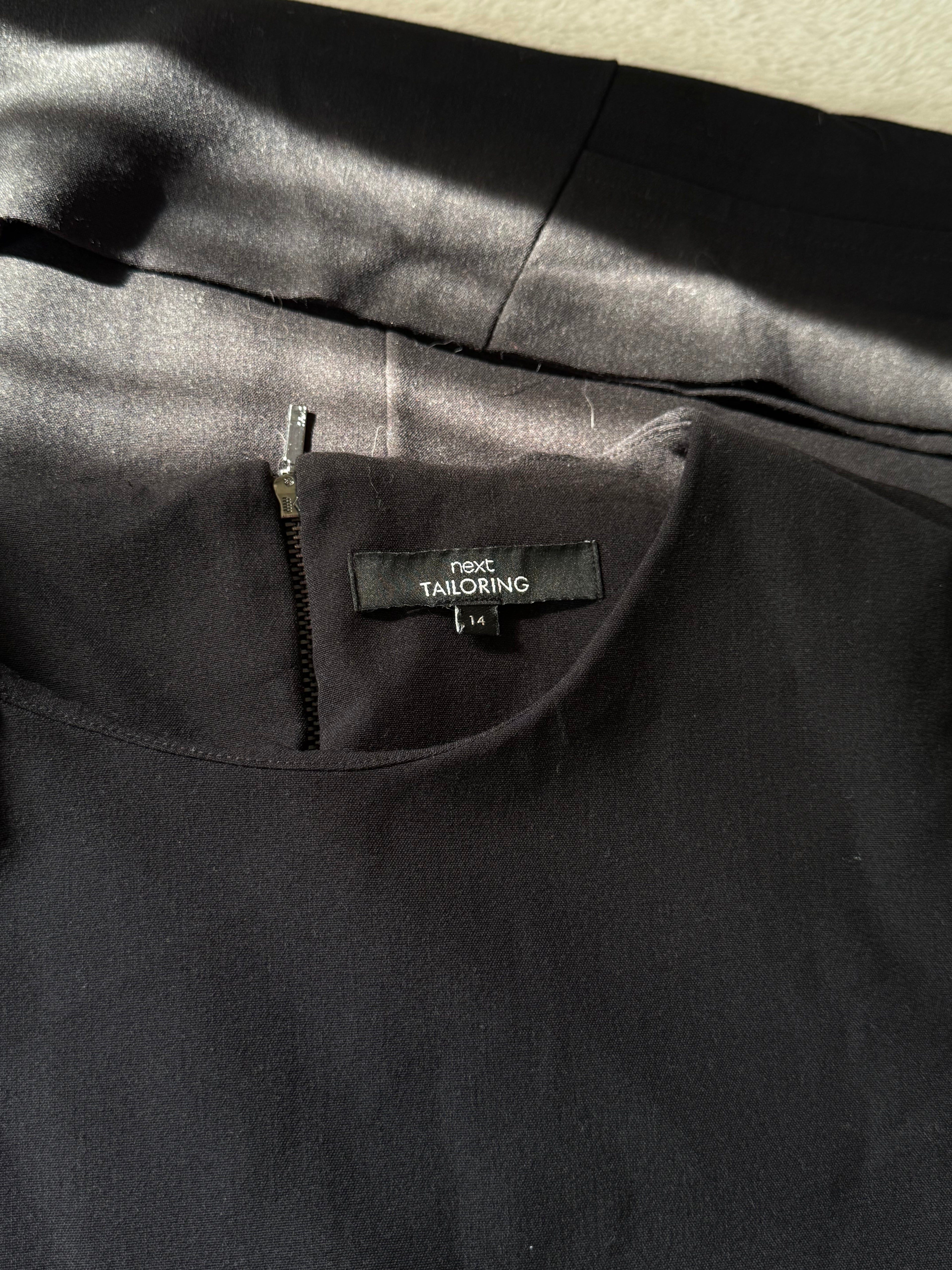 NEXT Black Day Dress with Exposed Back Zip | UK 14 (Preloved)