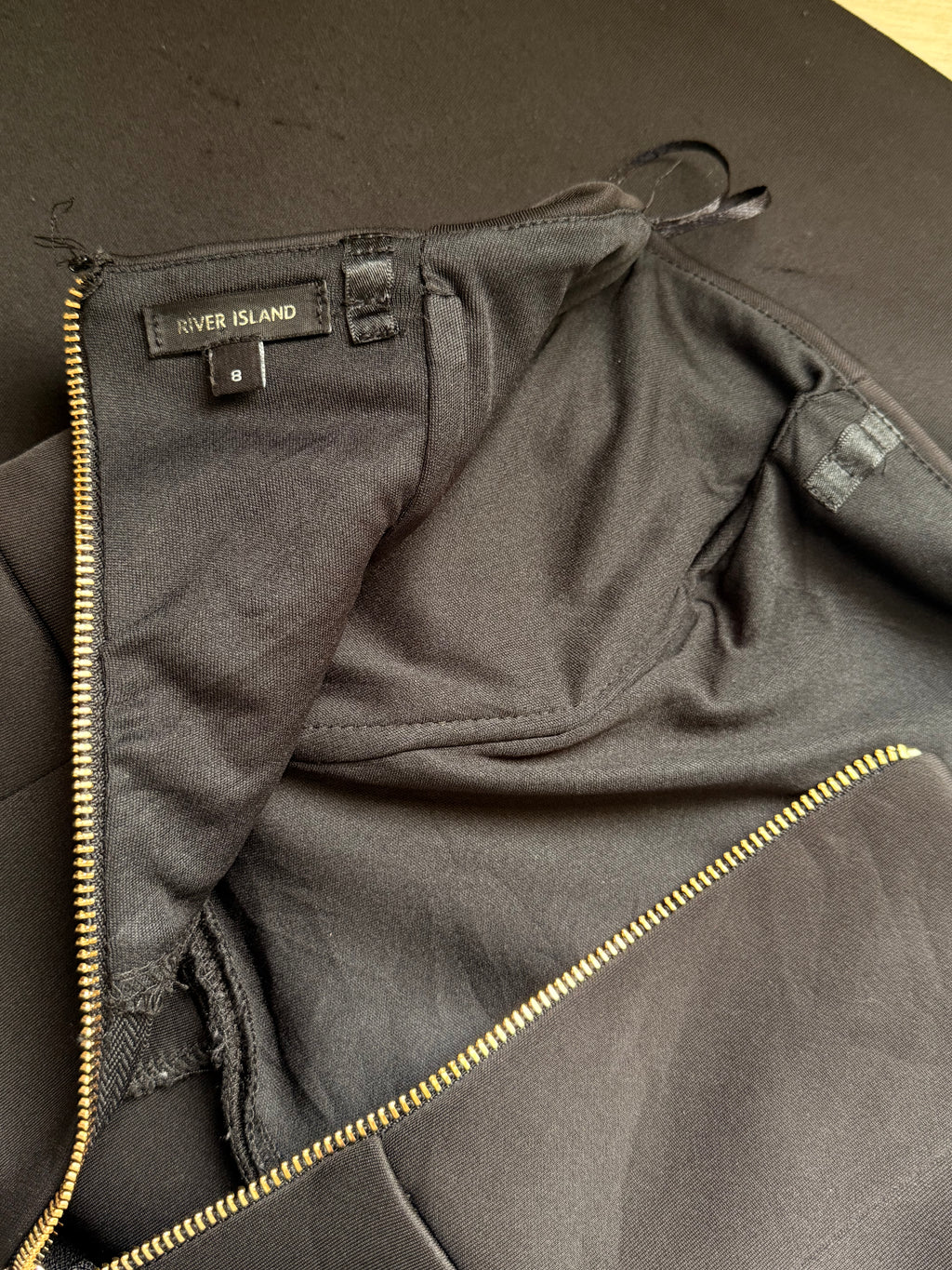 River Island Strapless Black Mini Dress | Size UK 8