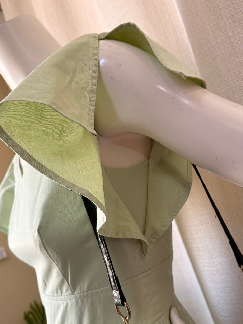 Love, Bonito Mint Green V-Neck A-Line Cotton Dress (Size XS / UK 6 / US 2)