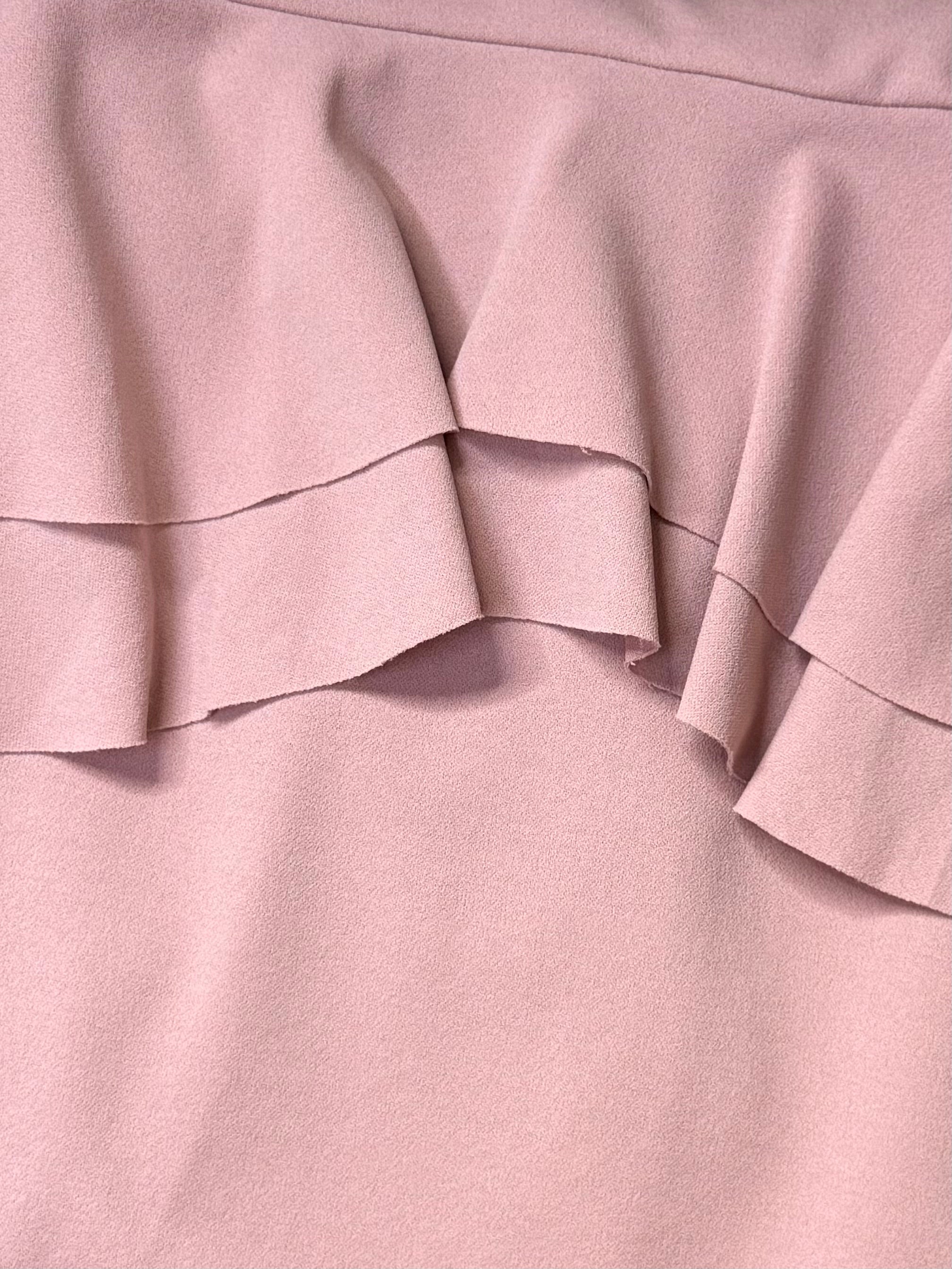 Cherry Moda Blush Pink Peplum V-Neck Midi Dress – Size XS / UK 6