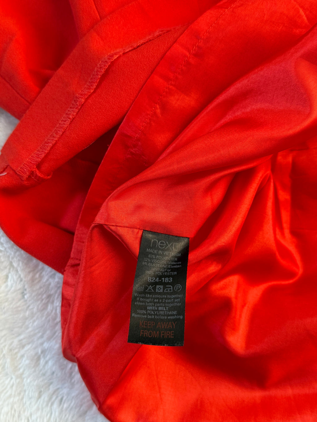 Next Tall Red Cowl Neck Tailored Dress | UK 12