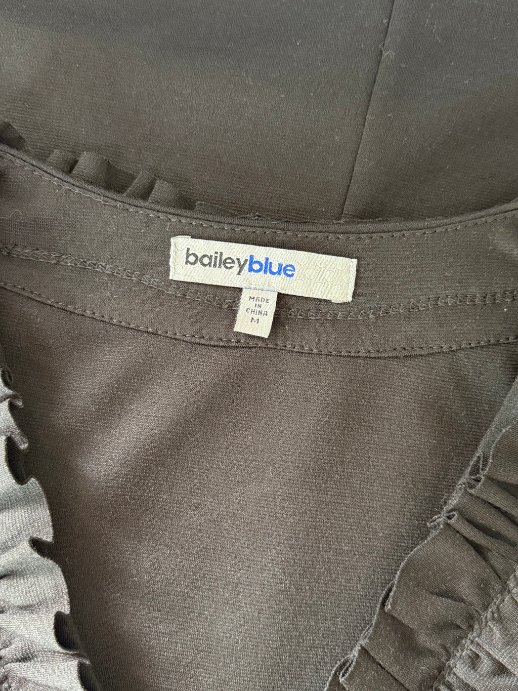 BAILEY BLUE Black Sleeveless Ruffle Trim Dress | Size M (Preloved)