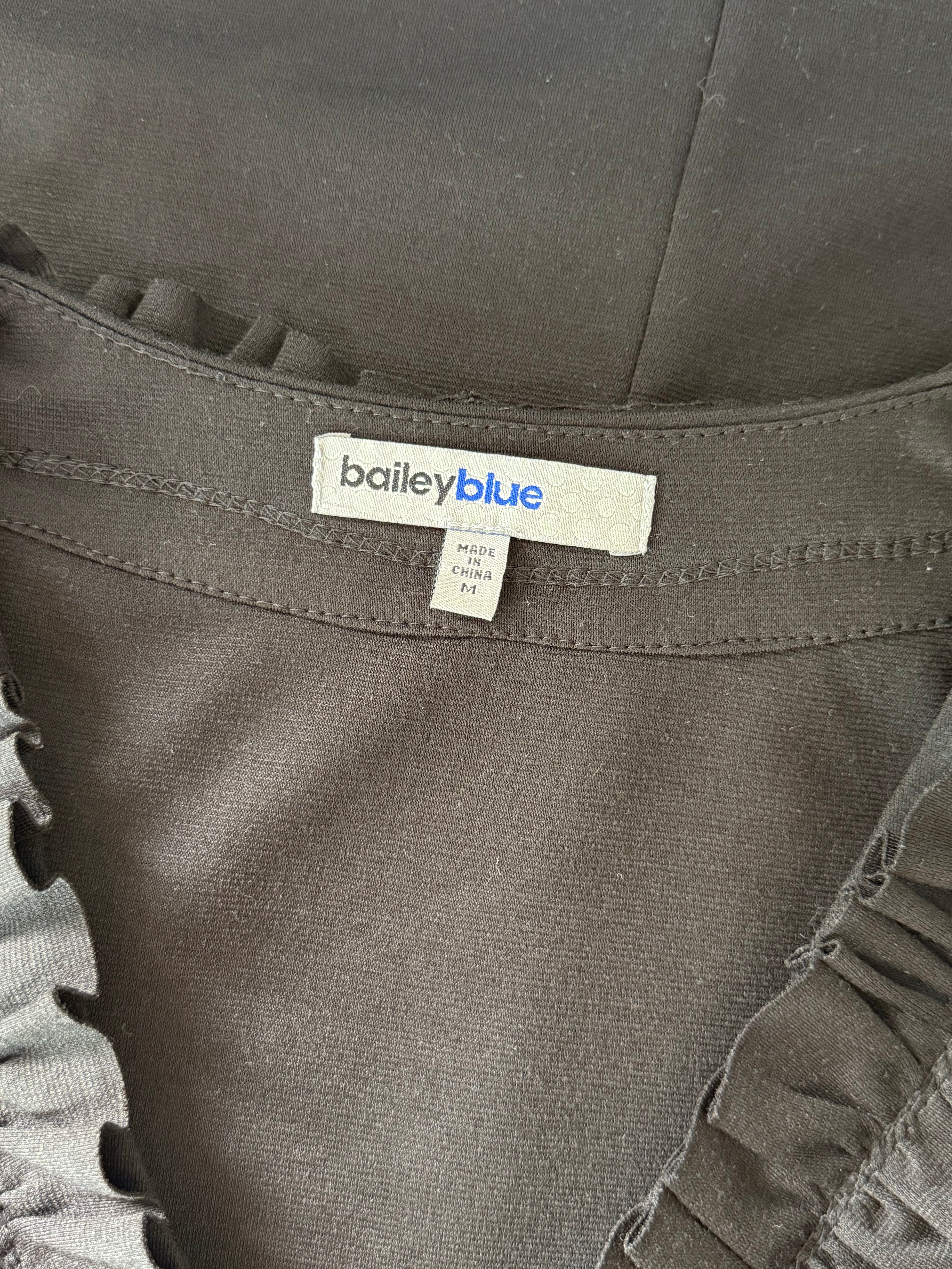 BAILEY BLUE Black Sleeveless Ruffle Trim Dress | Size M (Preloved)