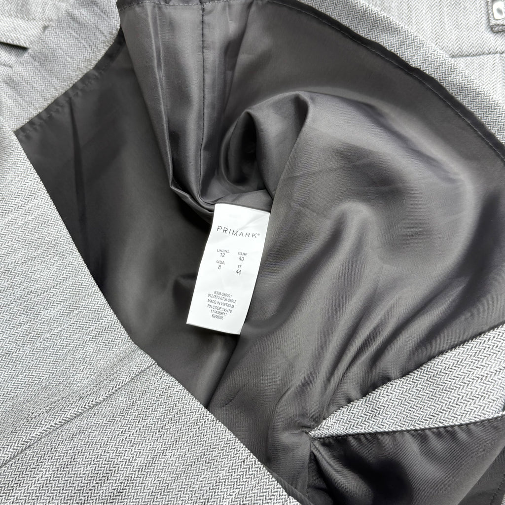Primark Grey Textured Dress with Silver Belt Detail