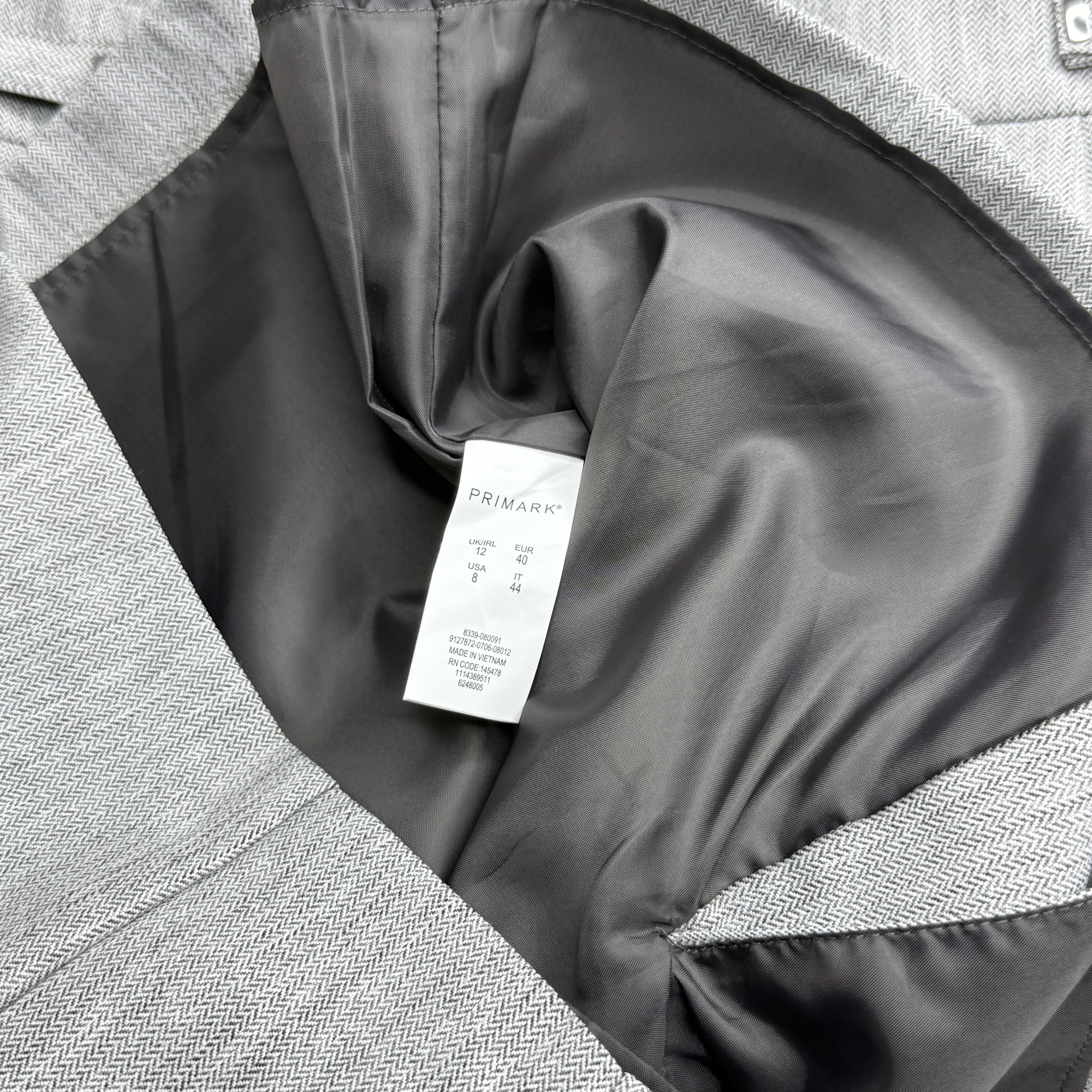 Primark Grey Textured Dress with Silver Belt Detail