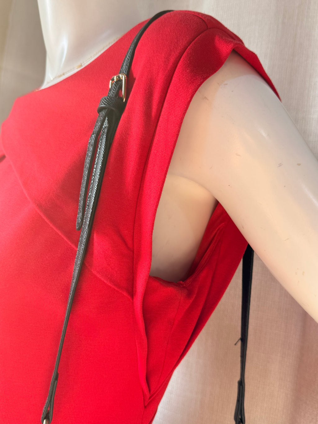 Mango Suit Red Draped Detail Bodycon Dress – Size L | Elegant Cocktail & Party Dress