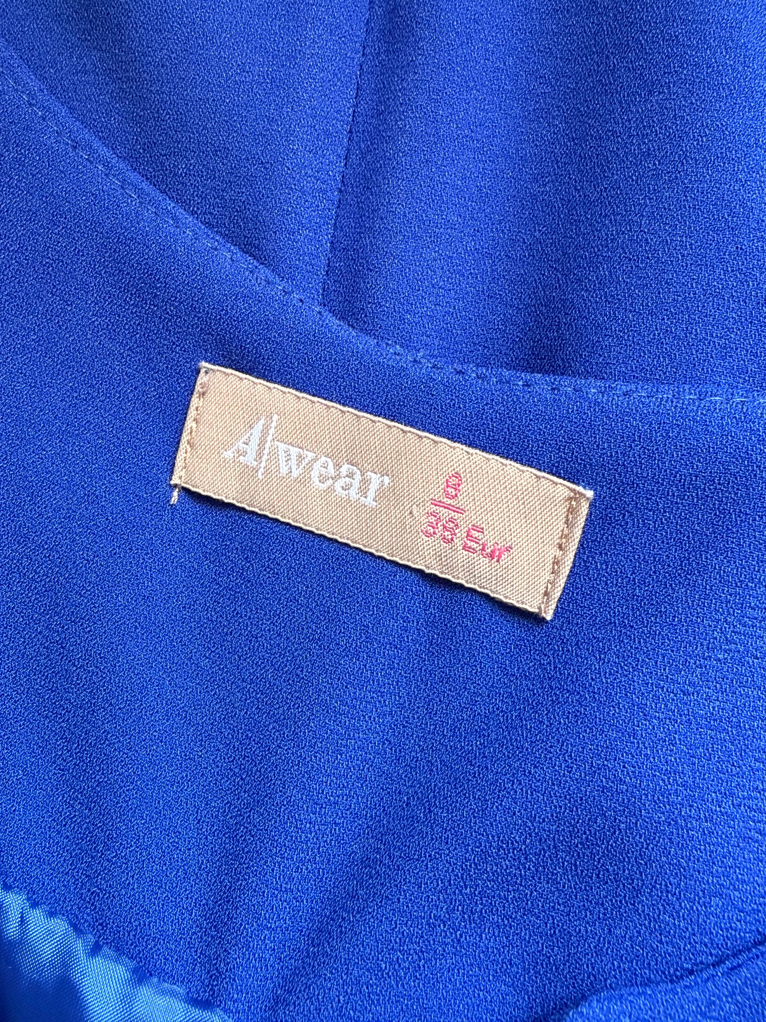A|wear Cobalt Blue V-Neck Shift Dress with Front Pockets