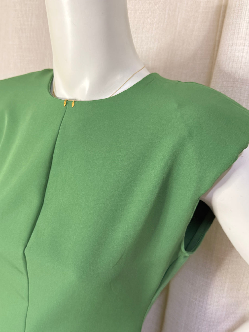 Zara Sage Green Shoulder Pad Sleeveless Mini Shift Dress - Size S