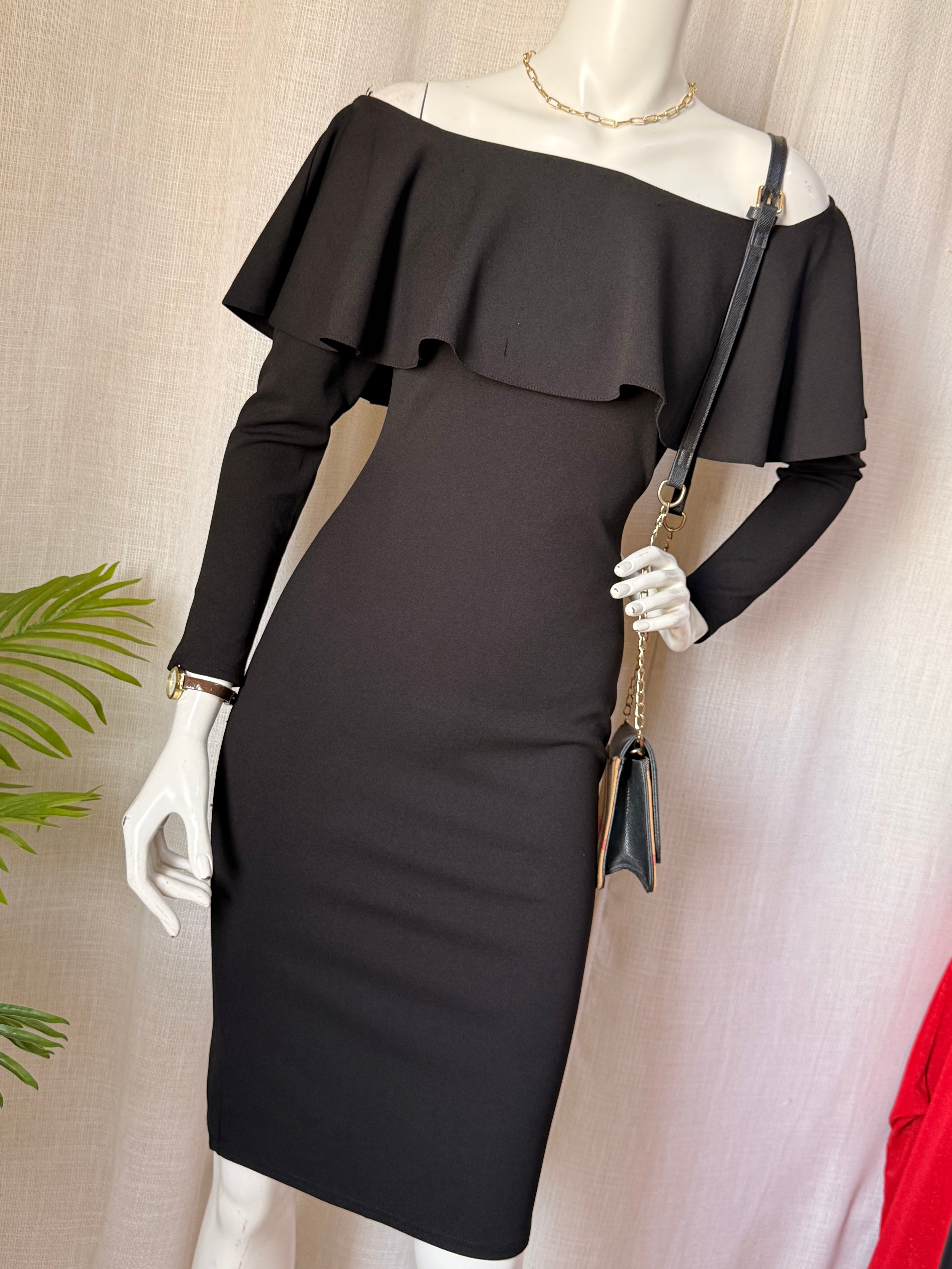 🖤 ADLIB Off-Shoulder Black Dress