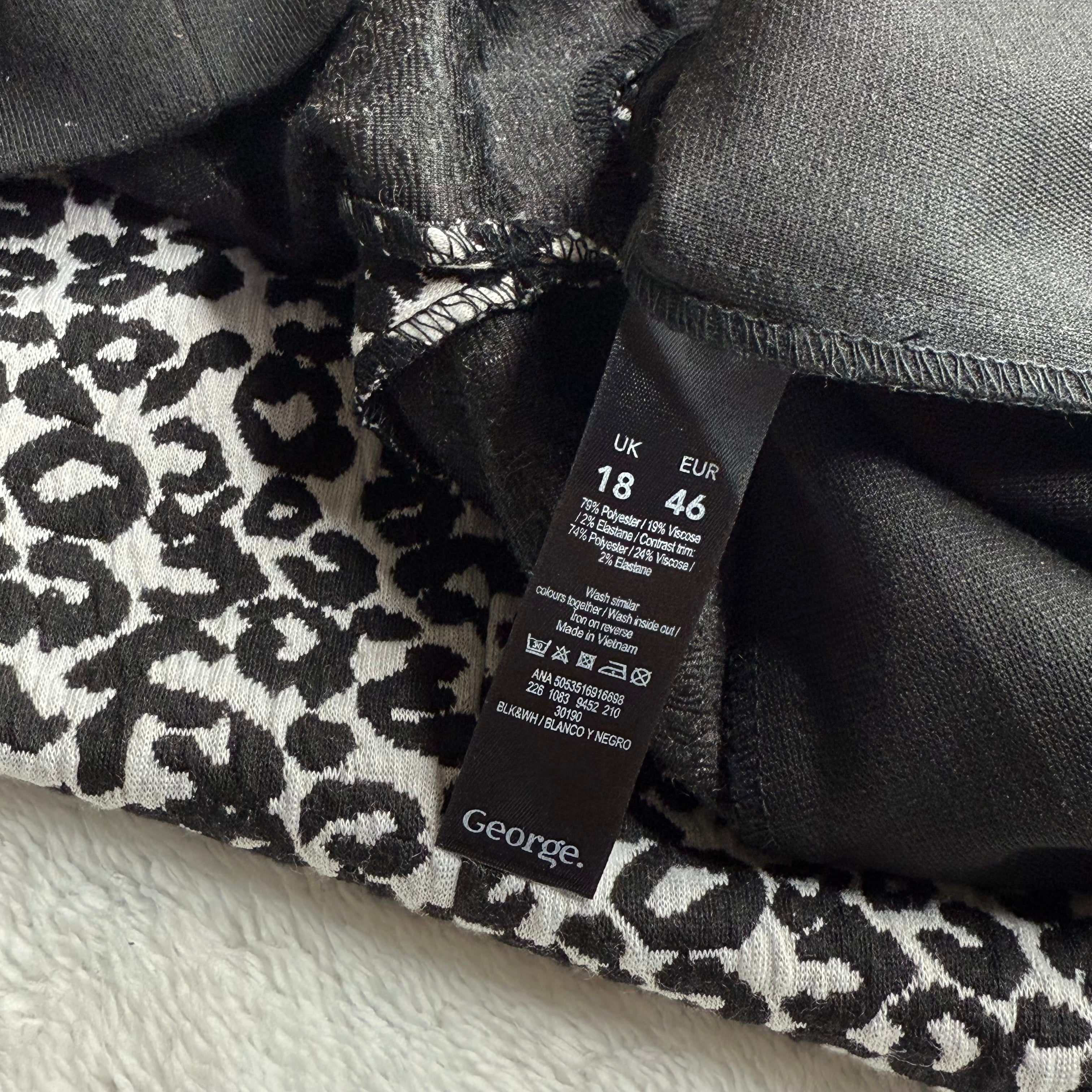 George Black & White Animal Print Tunic Dress