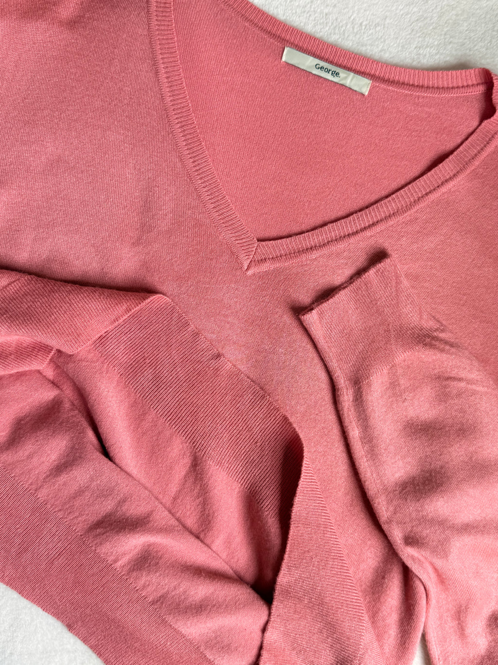 George Watermelon Pink V-Neck Knit | UK 14