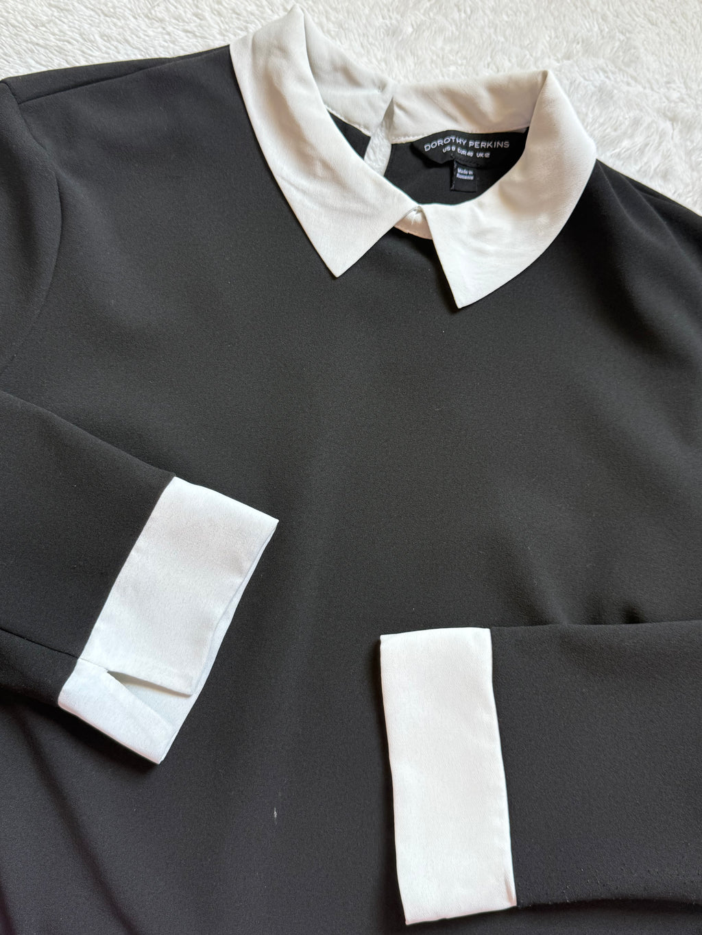 Dorothy Perkins Black Shift Dress | Peter Pan Collar | UK 12