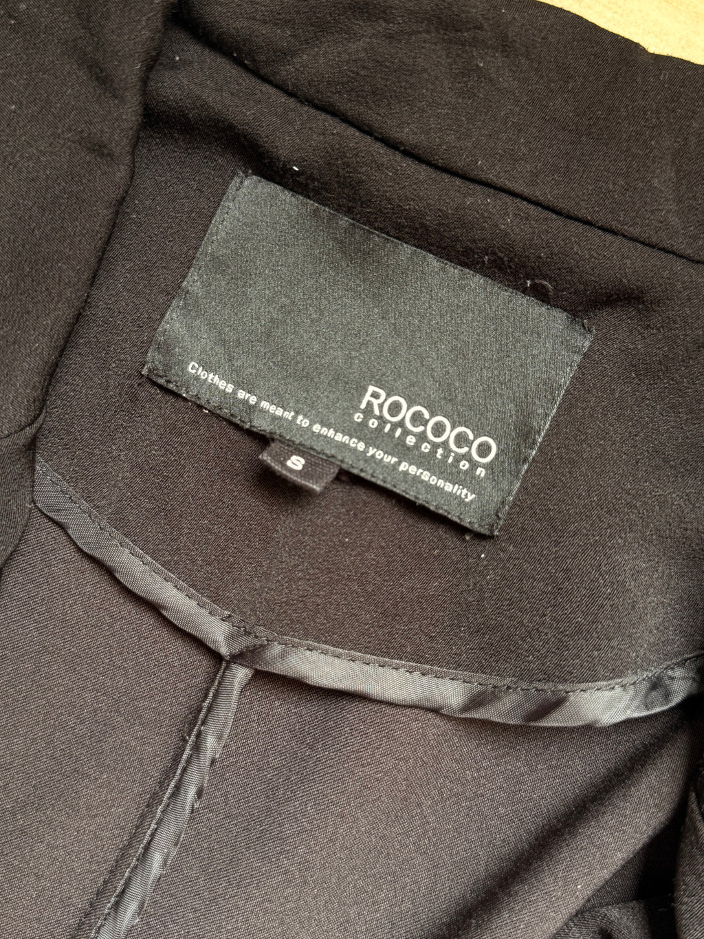 Rocco Collection Black Sleeveless Longline Vest – Size S | Sheer Panel Open Blazer | Elegant Layering Piece