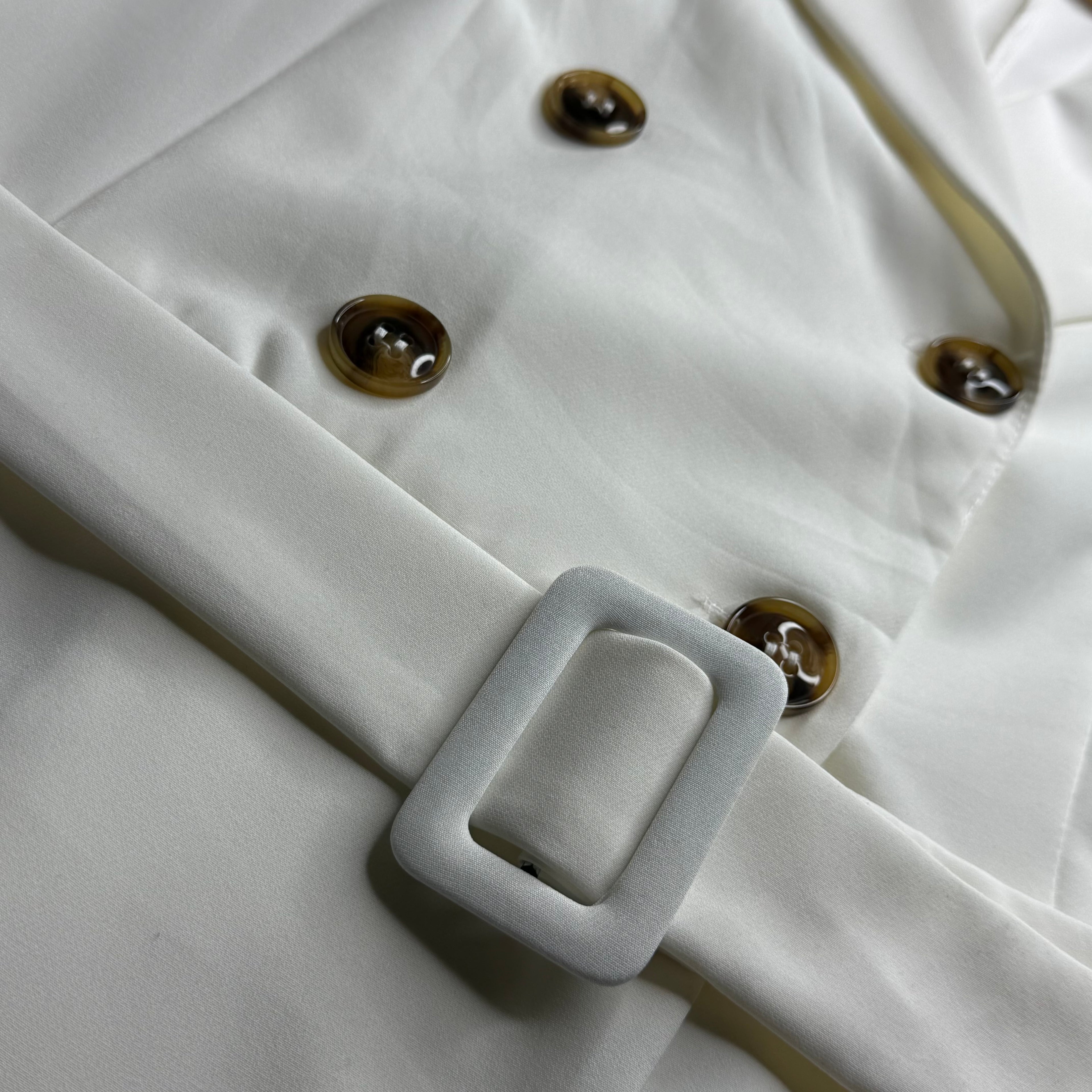 Boohoo White Sleeveless Blazer Dress with Belt