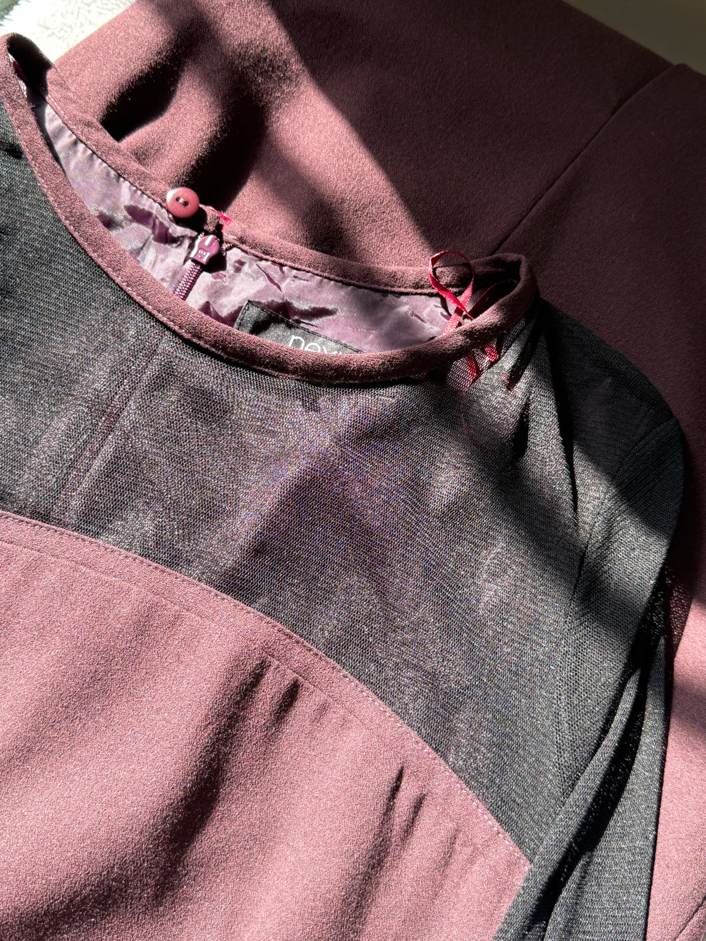 NEXT Plum Dress with Sheer Mesh Sleeves | UK 8