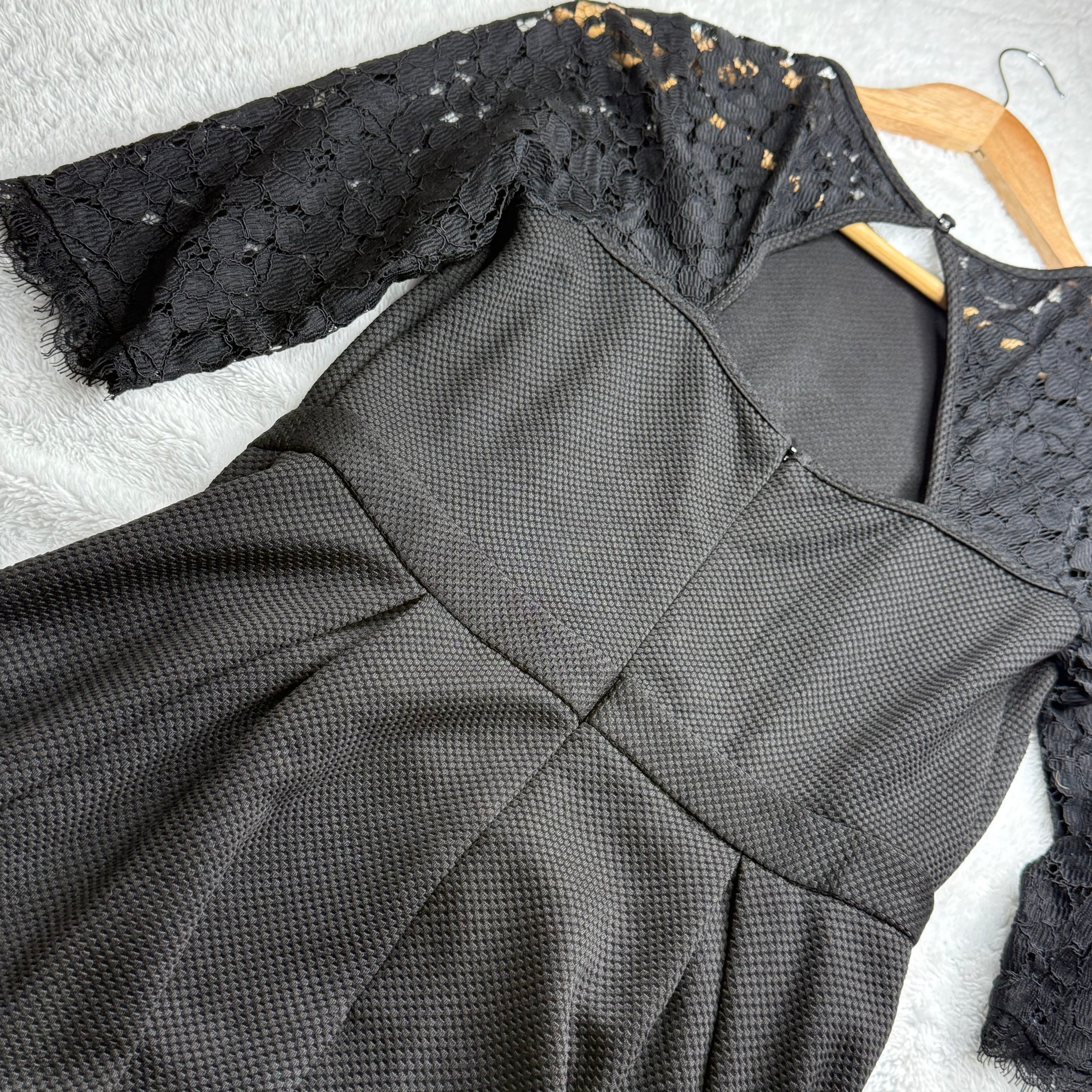 Dorothy Perkins Black Lace Fit-and-Flare Dress