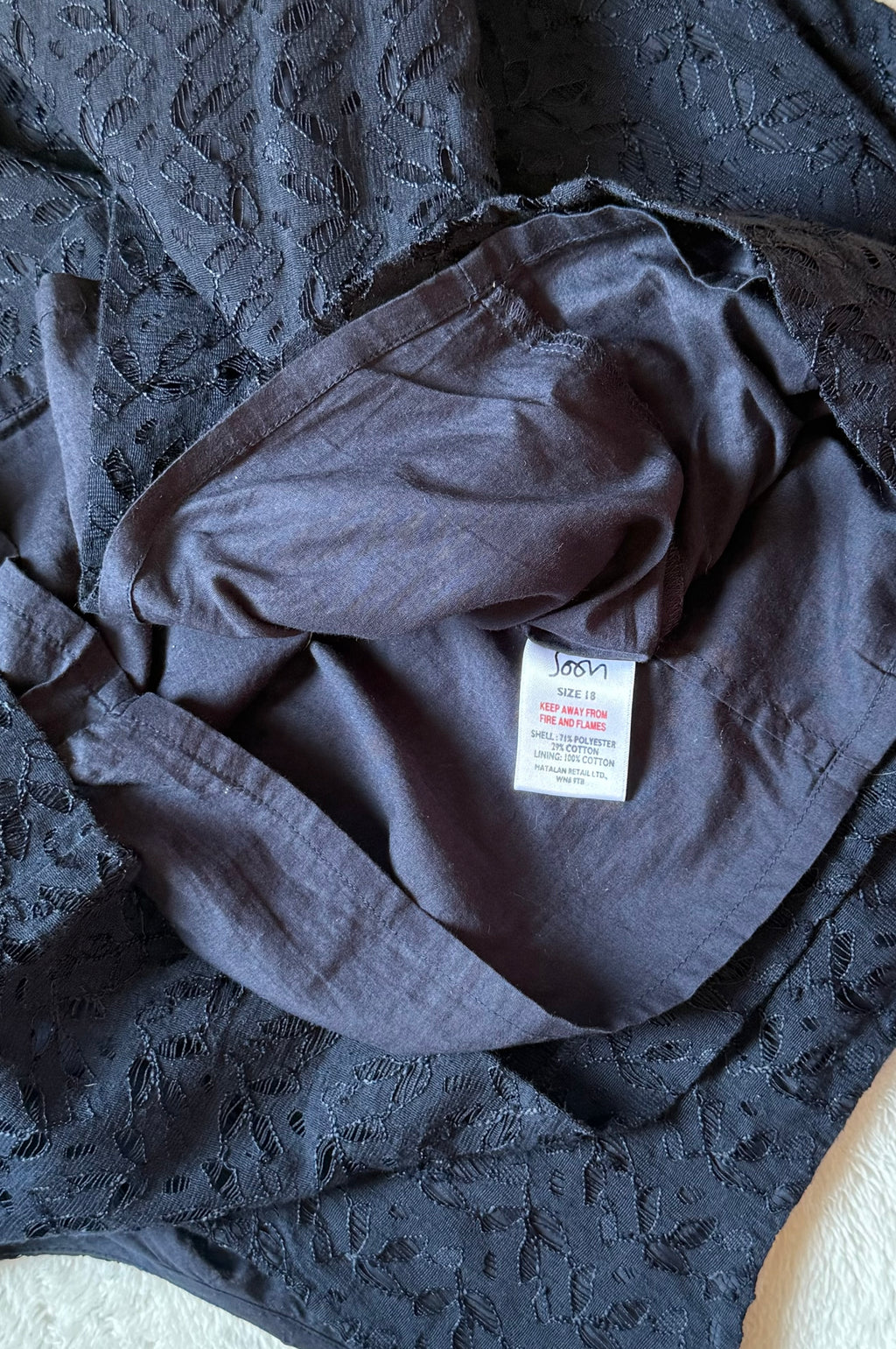 Soon Plus Size Navy Blue Lace Sheath Dress (UK 18)