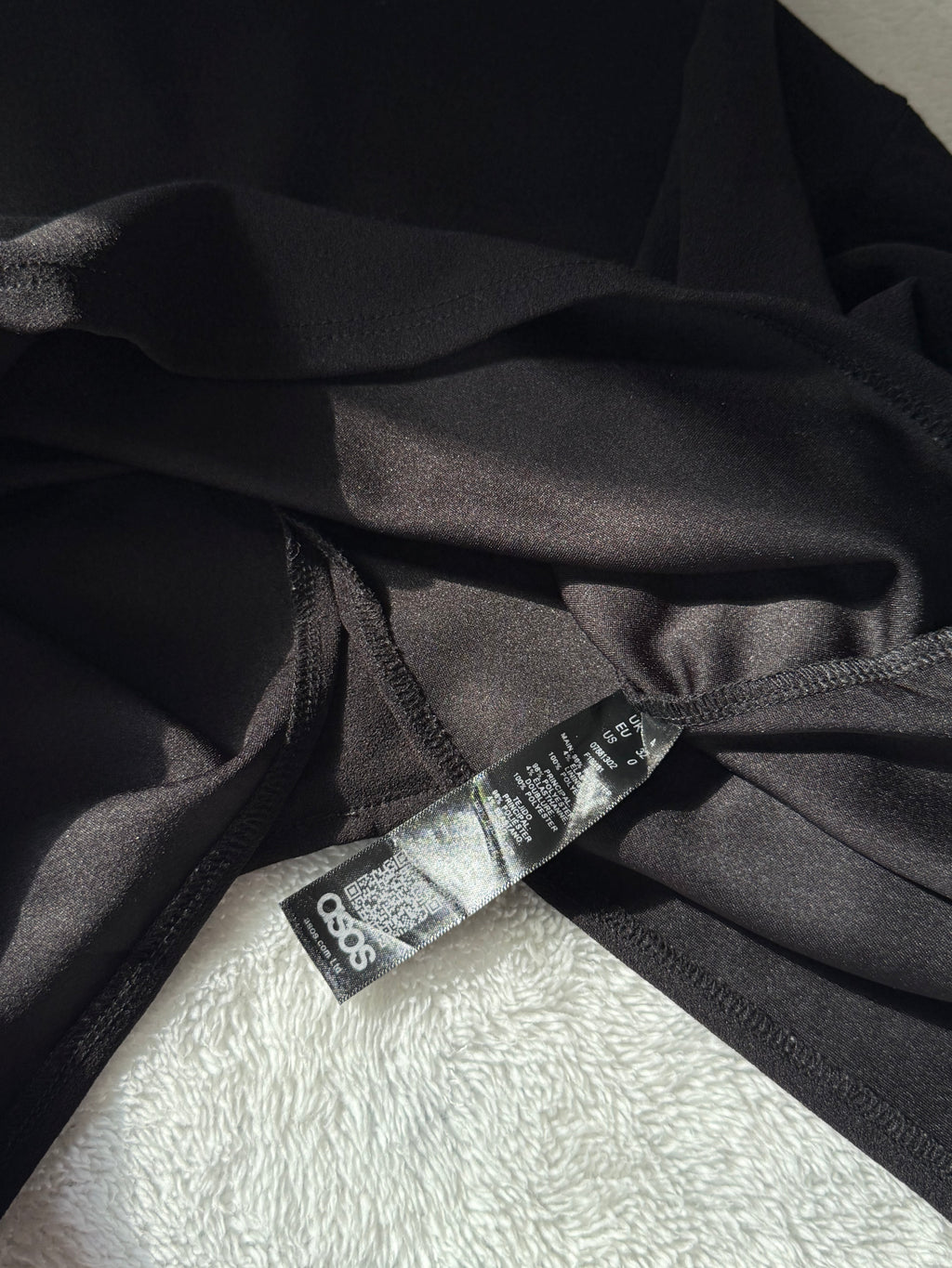 ASOS Black Square-Neck Bell-Sleeve Midi Dress | UK 4 (Preloved)