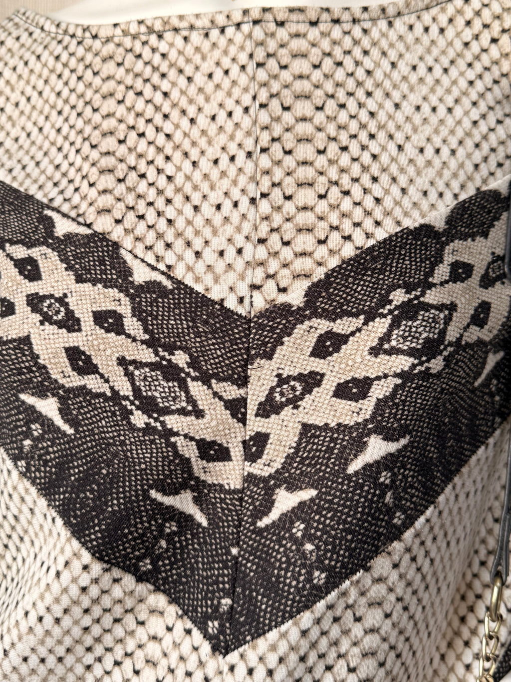 Stradivarius Snakeskin Print Chevron Mini Dress – Size M