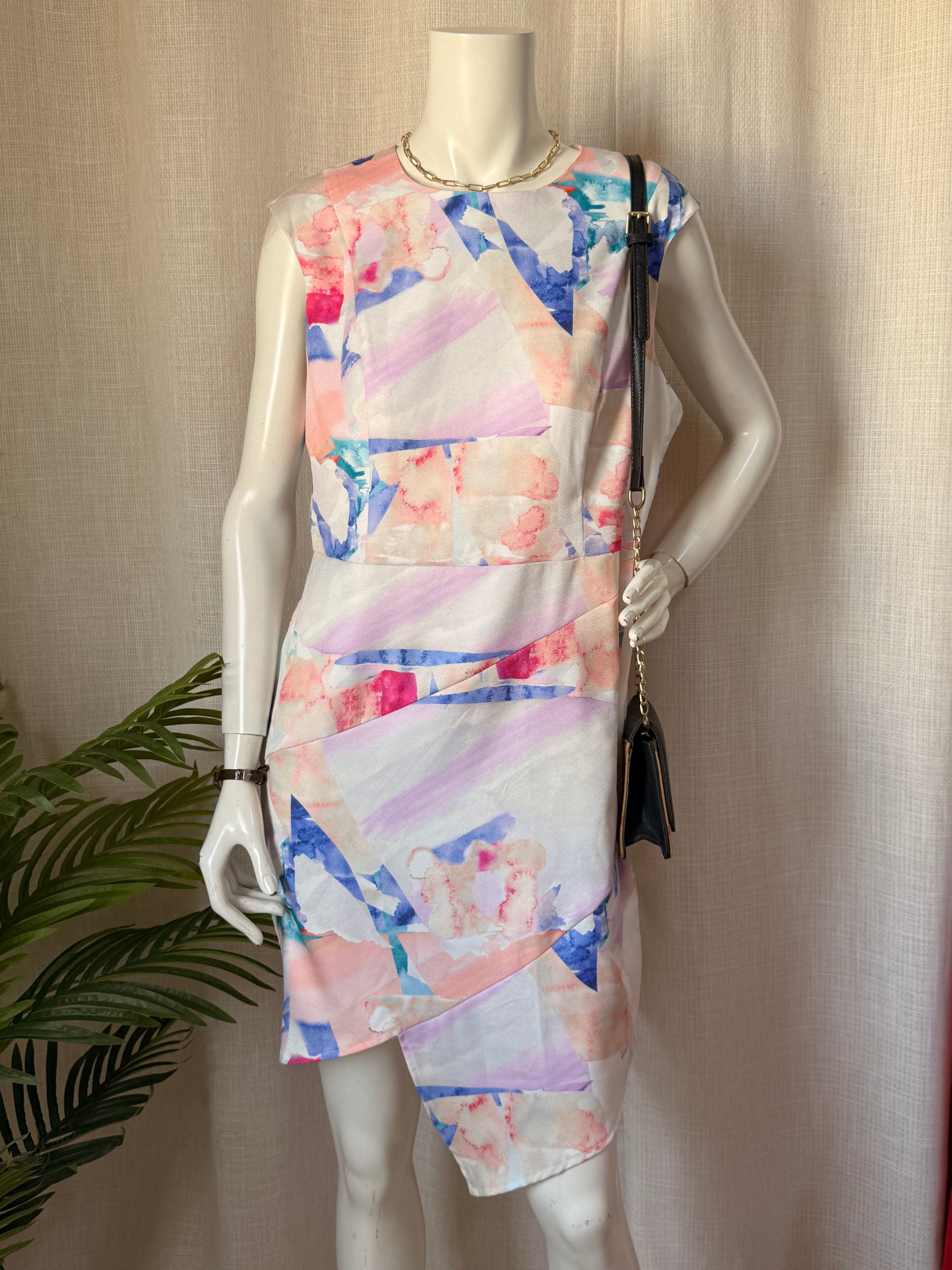 Artistic Preloved KNIGHT ANGEL Abstract Dress - UK 16