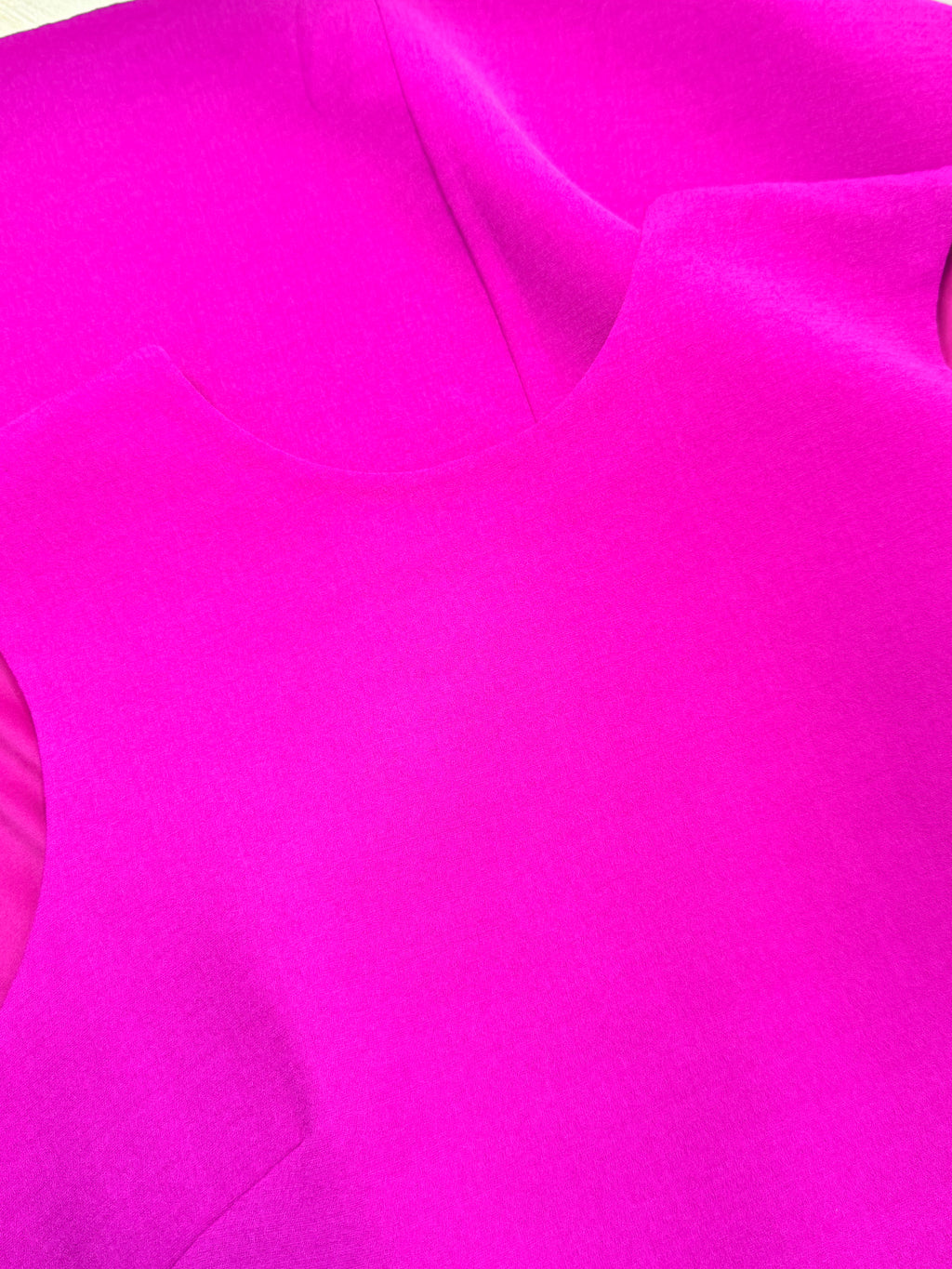 Adolfo Dominguez Fuchsia Pink V-Back Shift Dress (Size S / EUR 38)