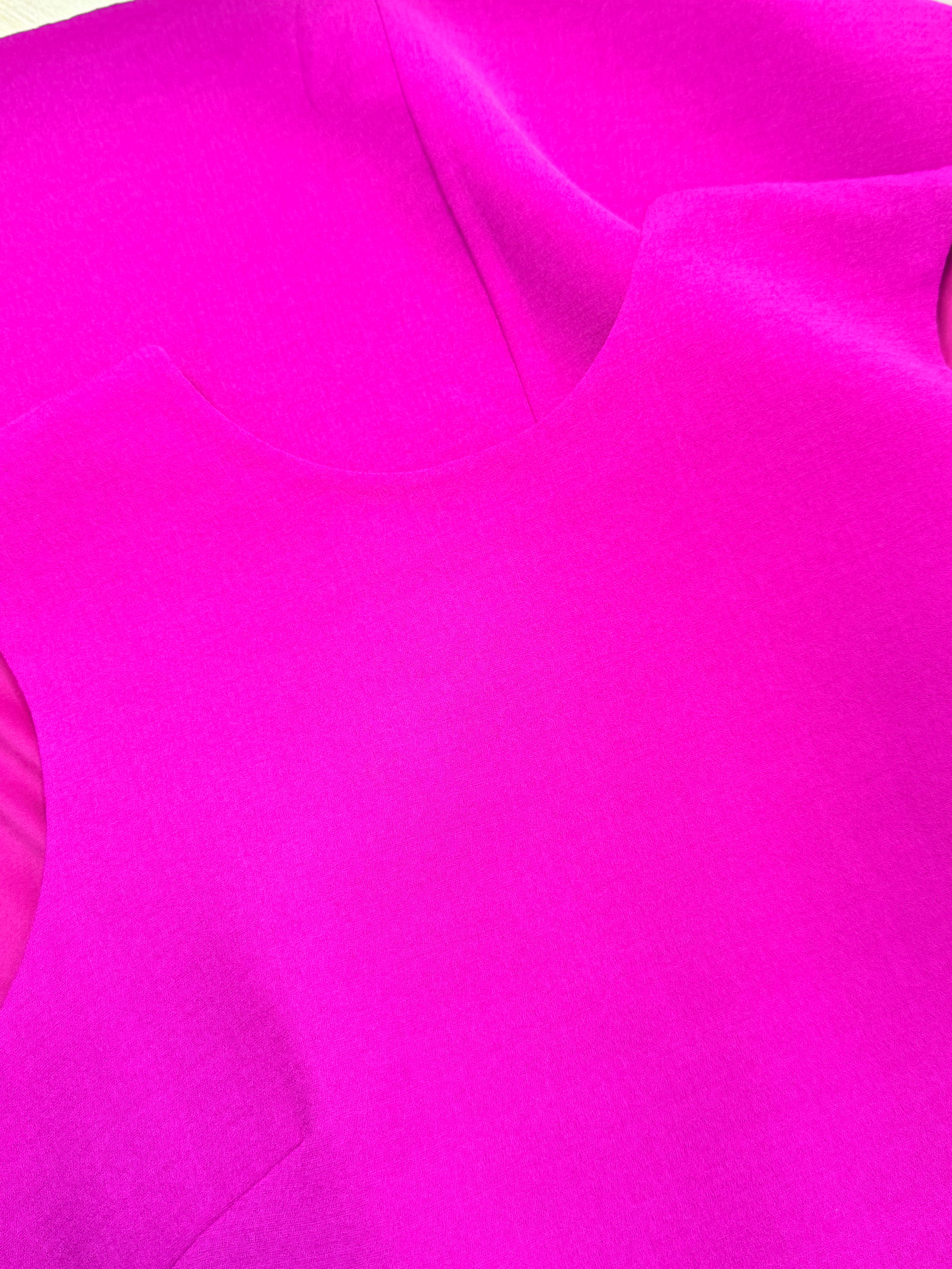 Adolfo Dominguez Fuchsia Pink V-Back Shift Dress (Size S / EUR 38)