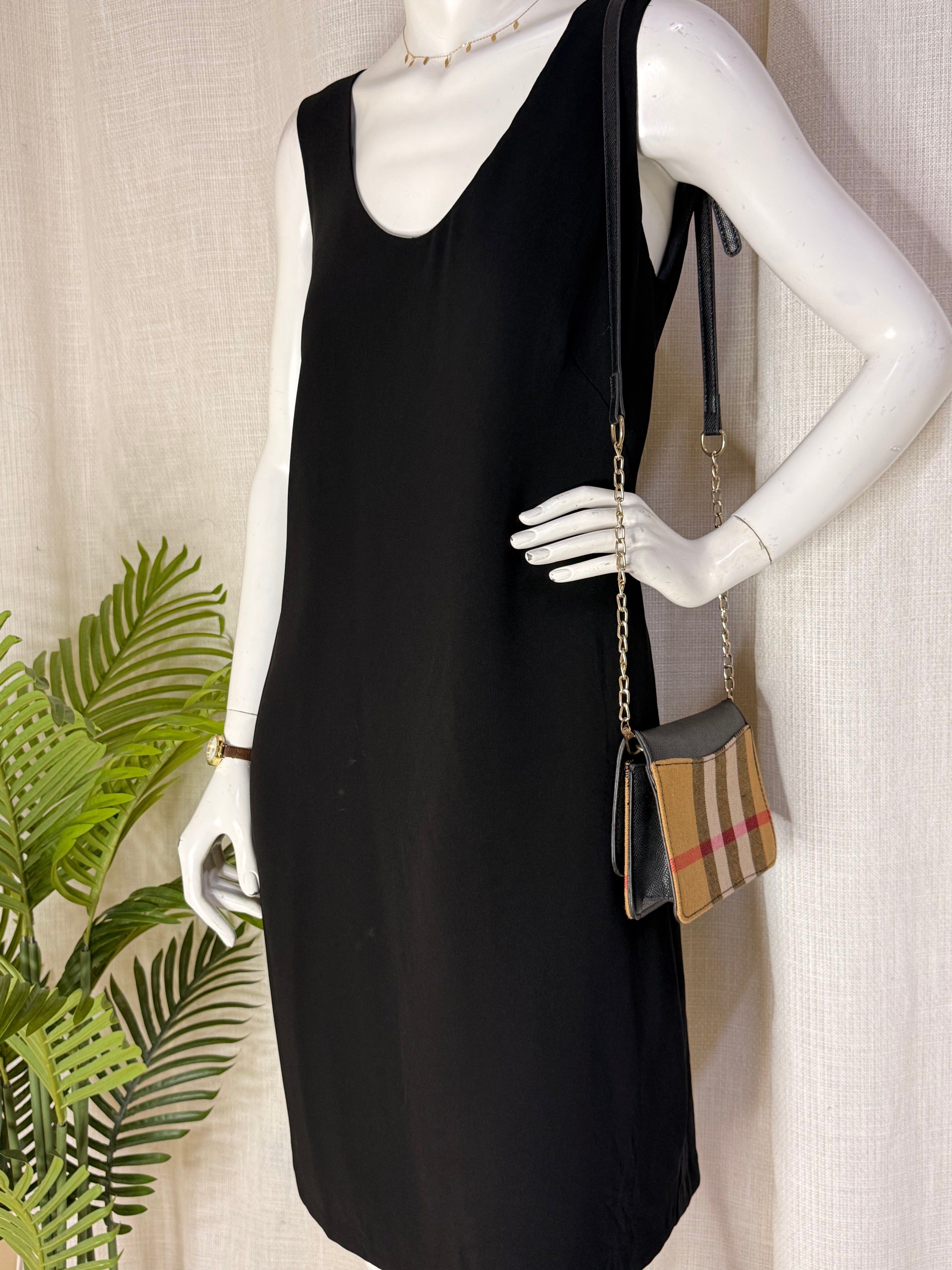 EQUIPMENT Vintage Sleeveless Black Shift Dress - Classic LBD (Size AU 14 / Medium-Large)