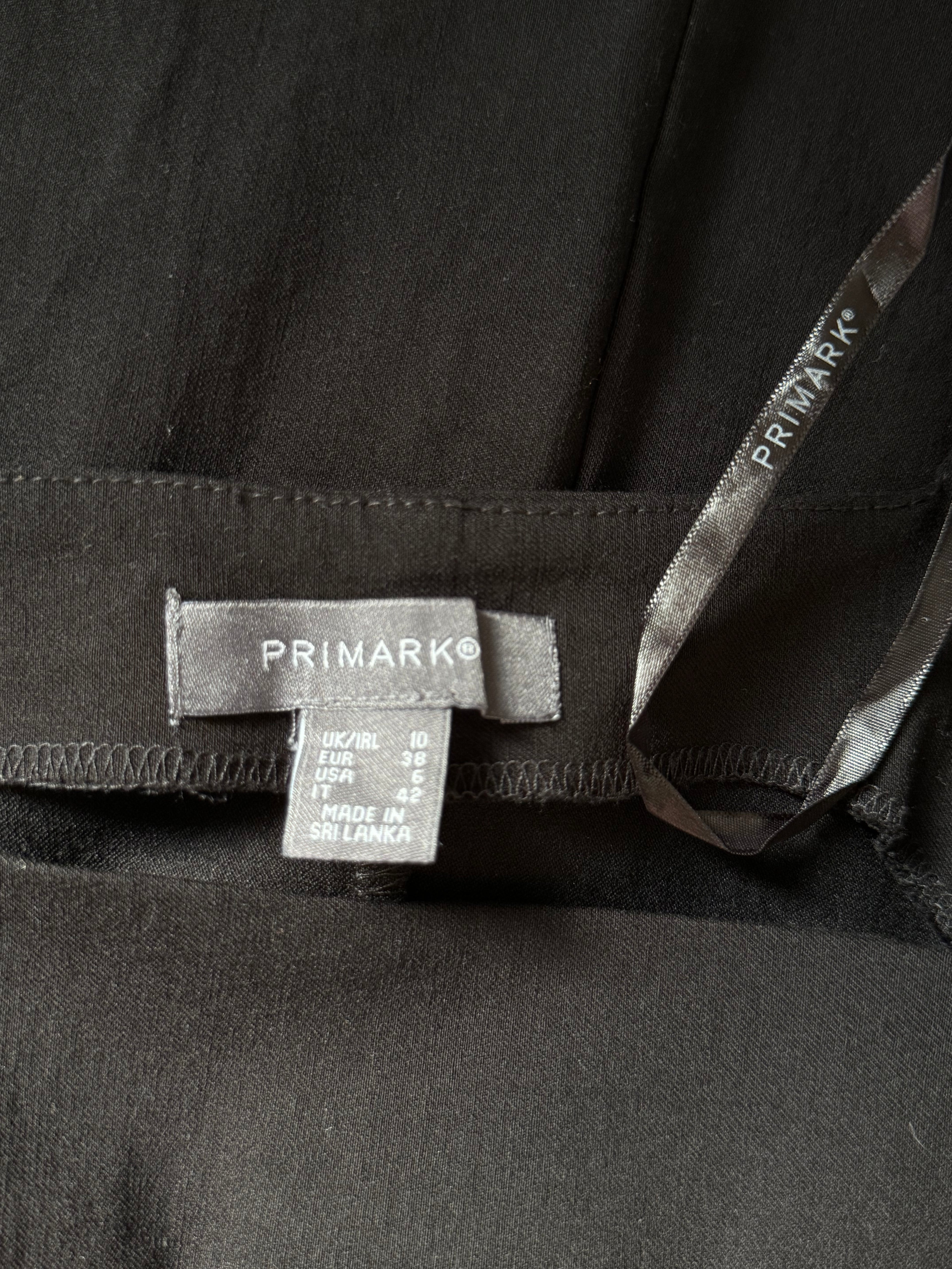 PRIMARK Black Square-Neck Puff-Sleeve Mini Dress | UK 10 (Preloved)