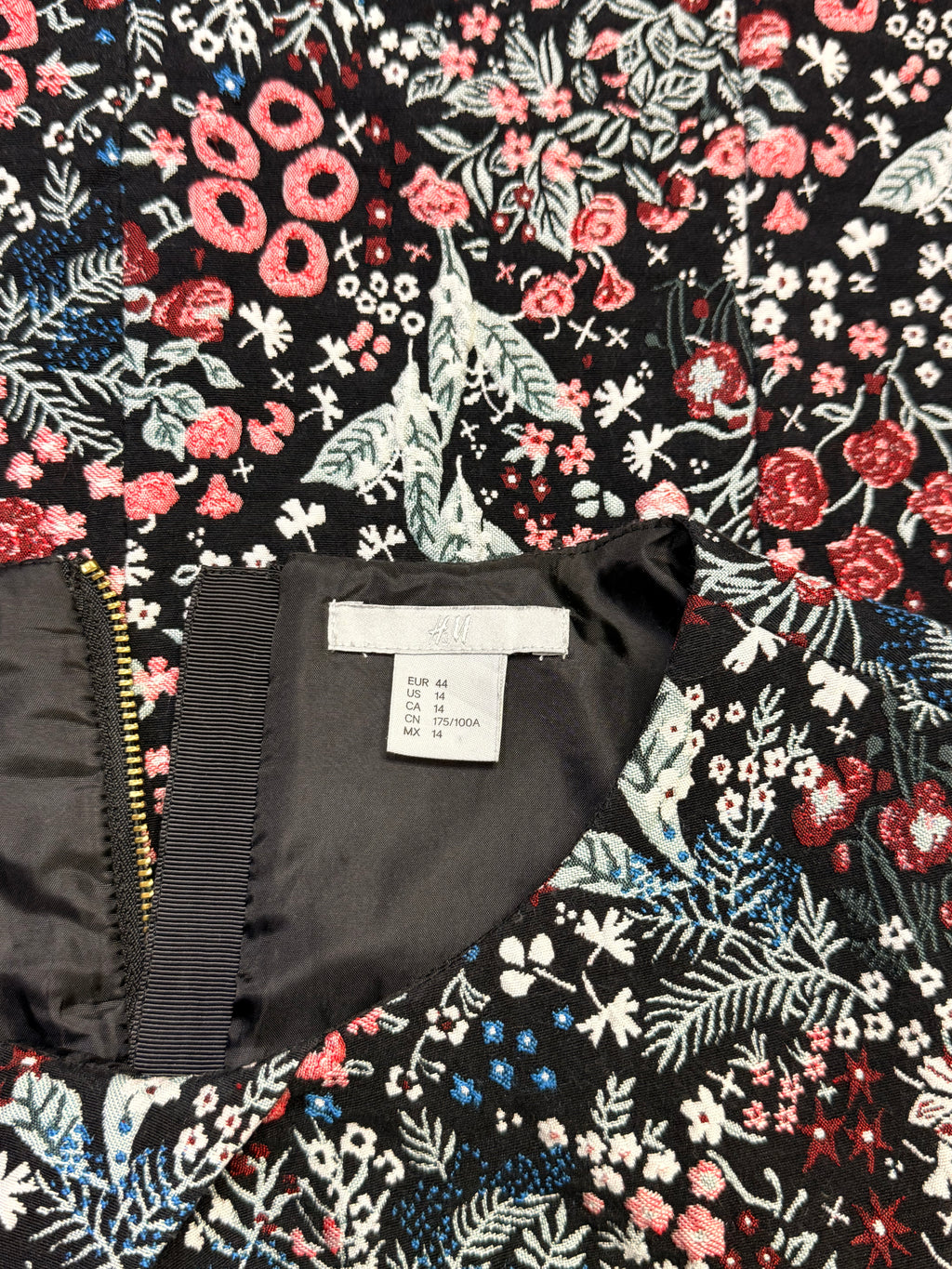 H&M Floral Brocade Tapestry Sleeveless Mini Dress - Size US 14 - Large