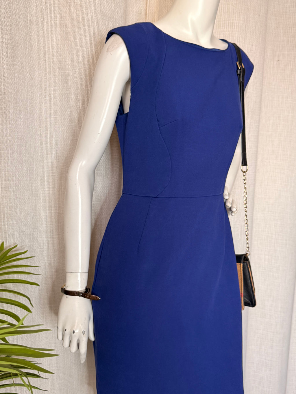 French Connection Royal Blue Sheath Mini Dress - Size UK 12 / US 8 (Bust 34")