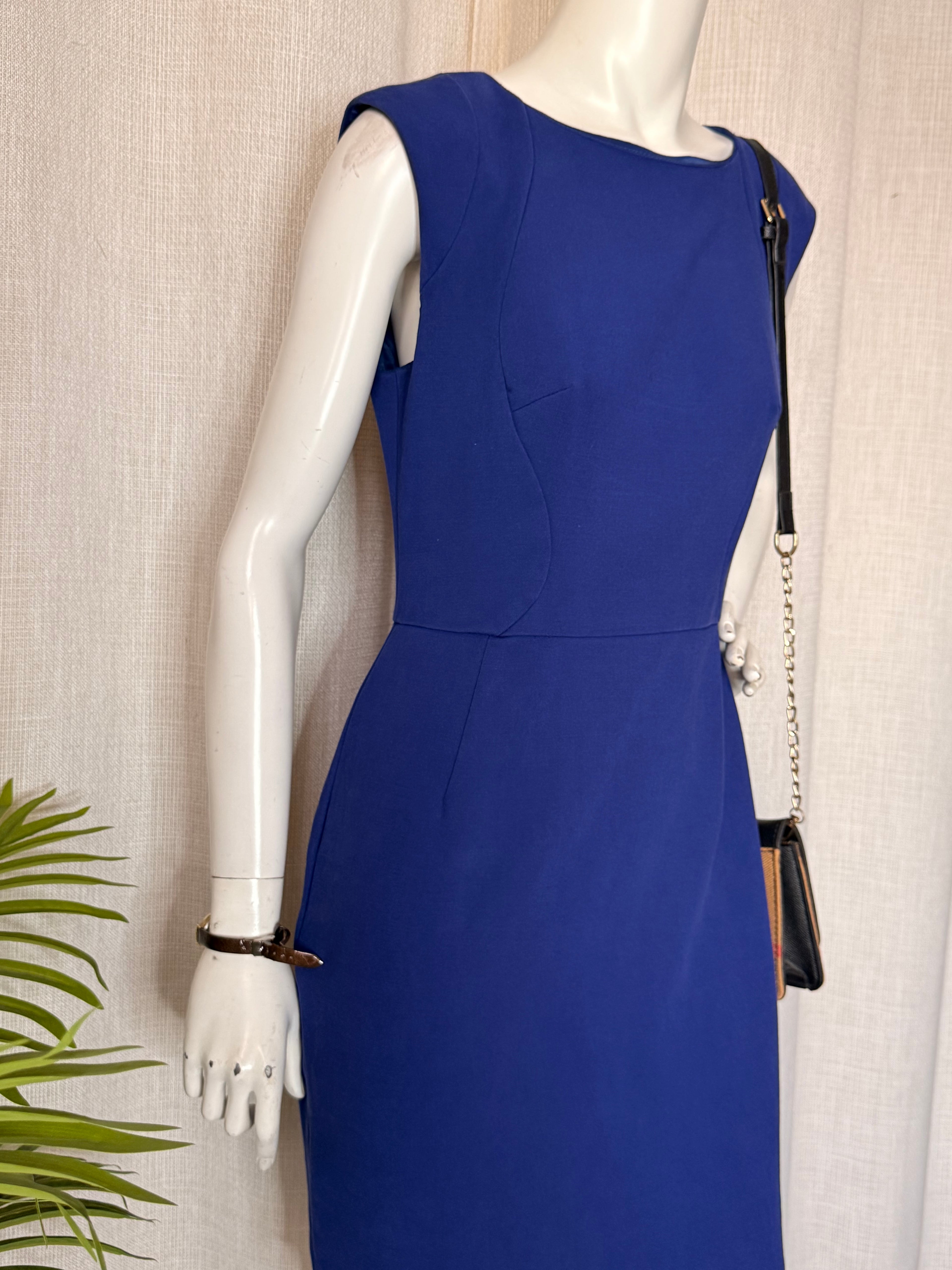 French Connection Royal Blue Sheath Mini Dress - Size UK 12 / US 8 (Bust 34")